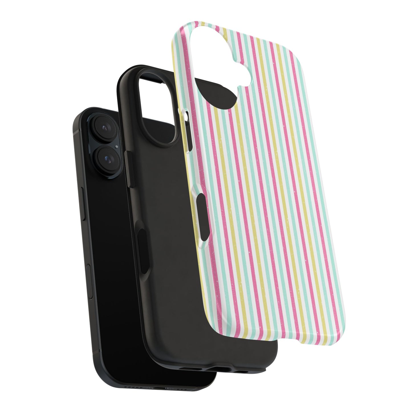 Pastel Stripes on White Tough Phone Cases
