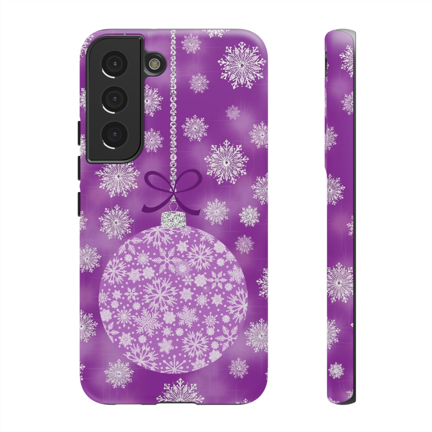 Glittering Snowflake Bauble in Purples Tough Cases