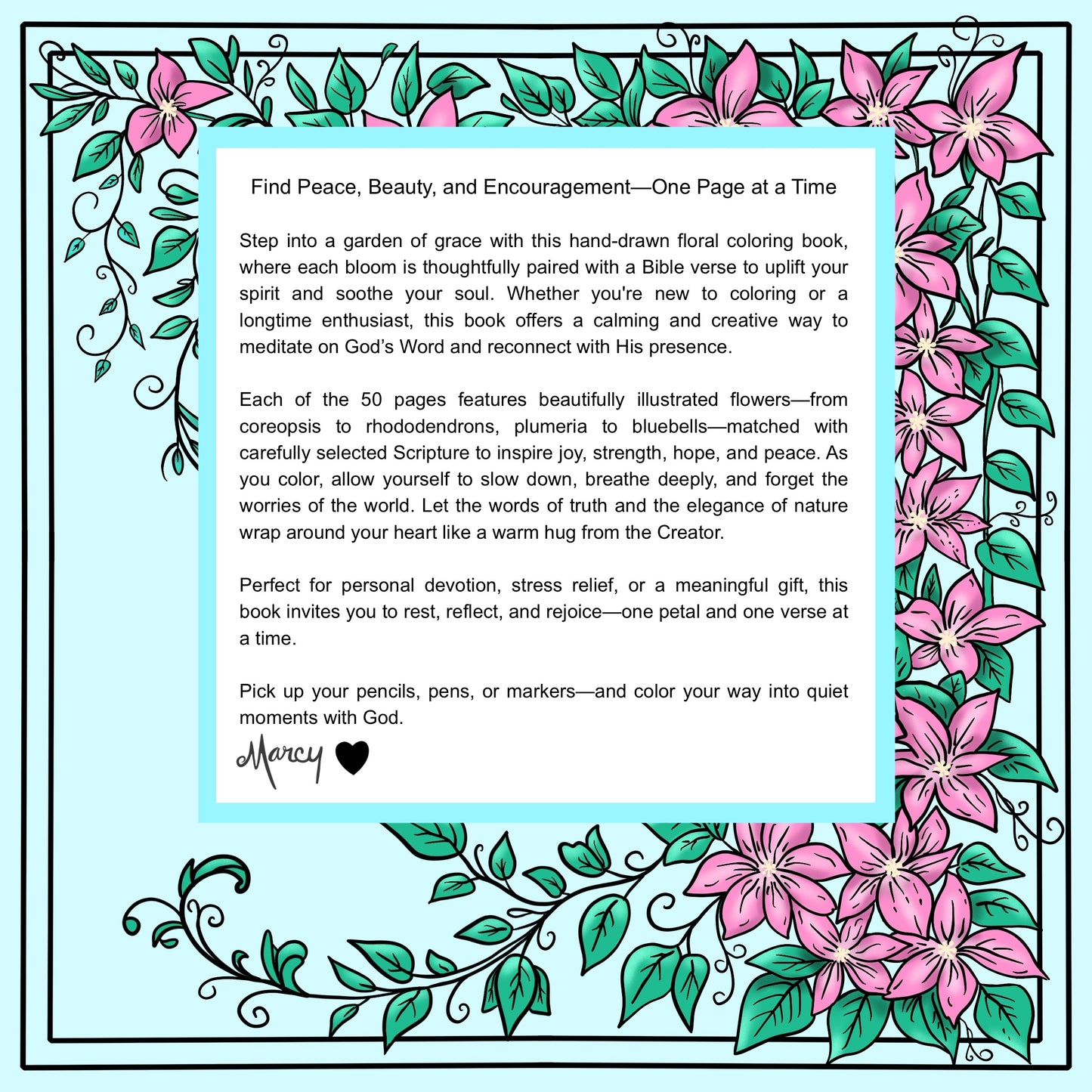 Faith & Flowers Coloring Book