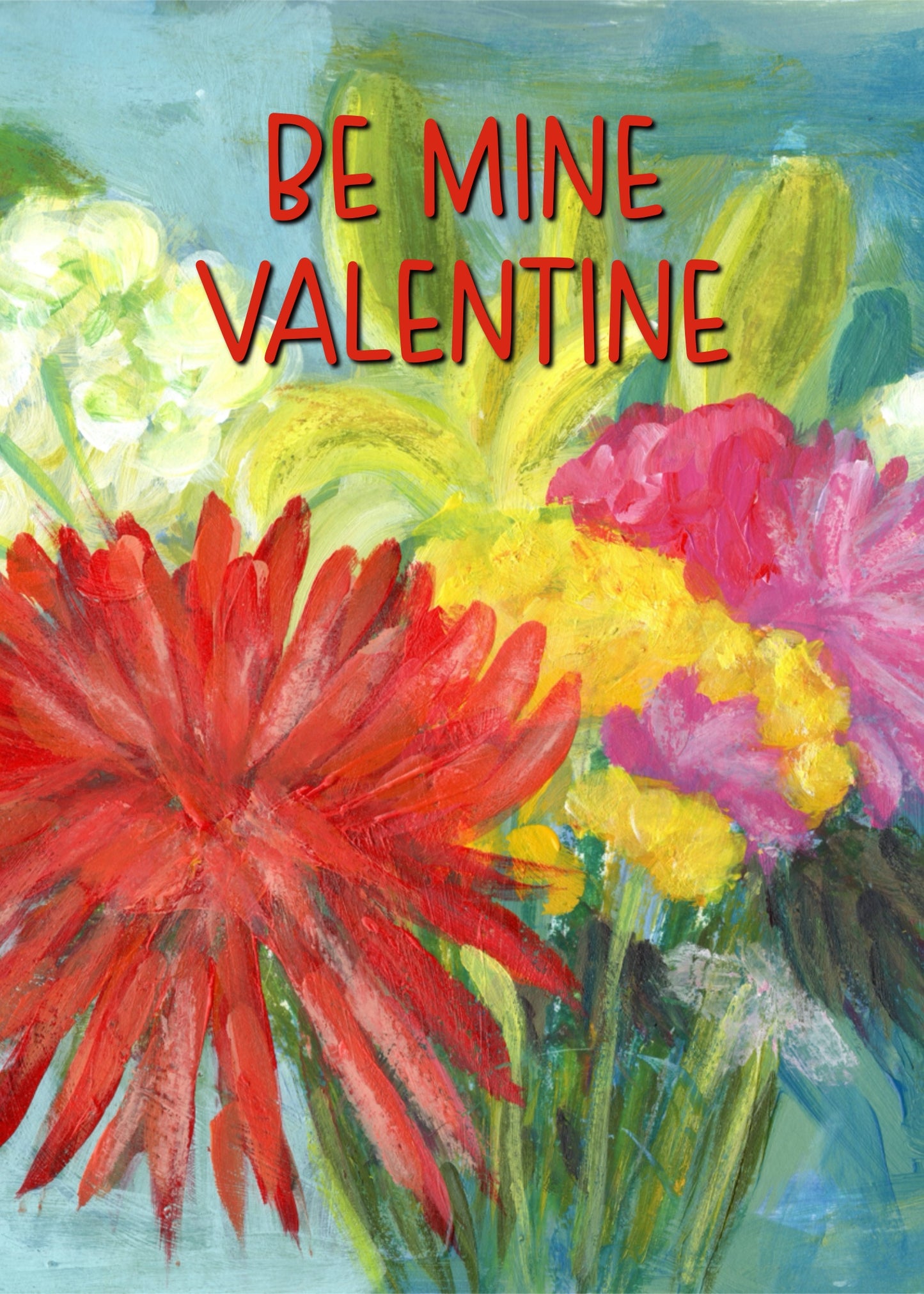 Be Mine Valentine Card - Instant Digital Download