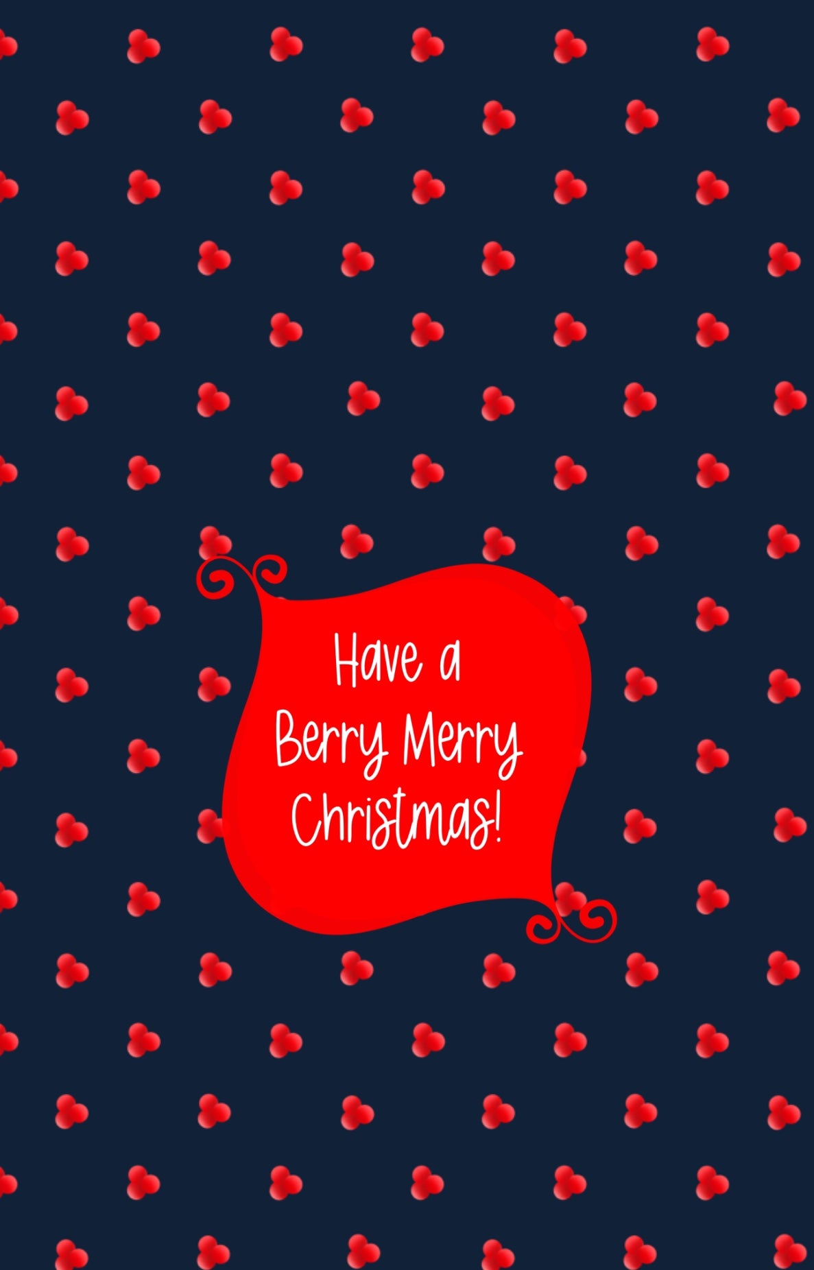 Holly Berries Christmas Card - Instant Digital Download