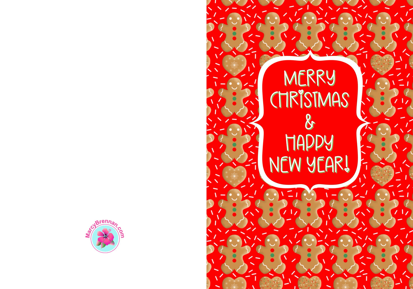 Gingerbread Men Christmas Card - Instant Digital Download