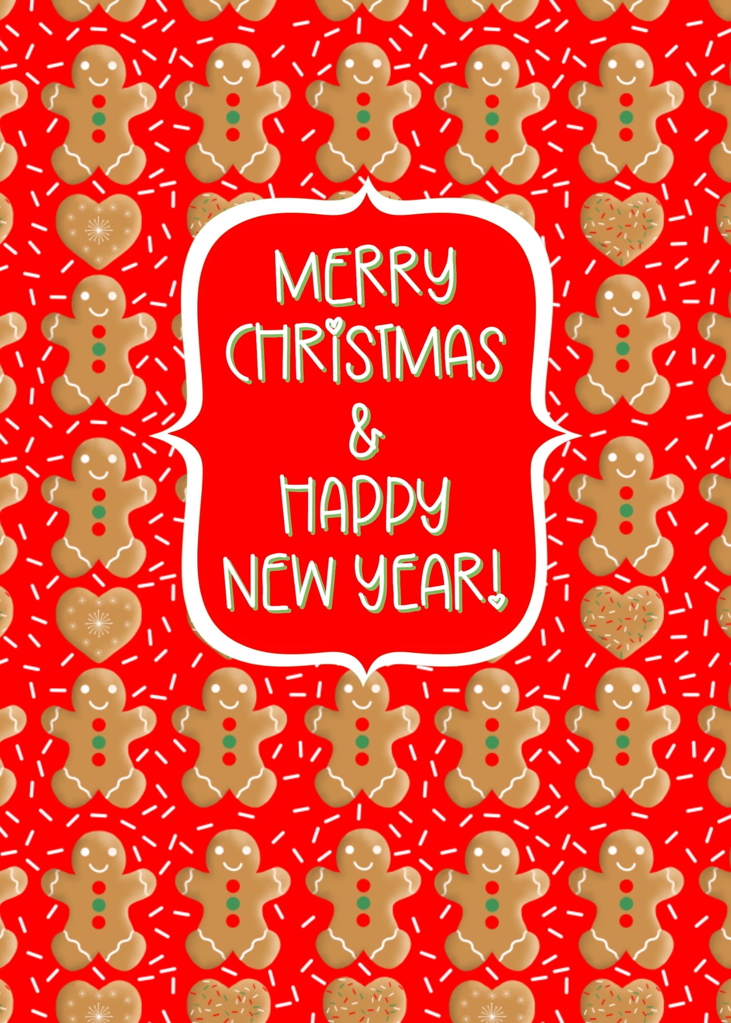 Gingerbread Men Christmas Card - Instant Digital Download