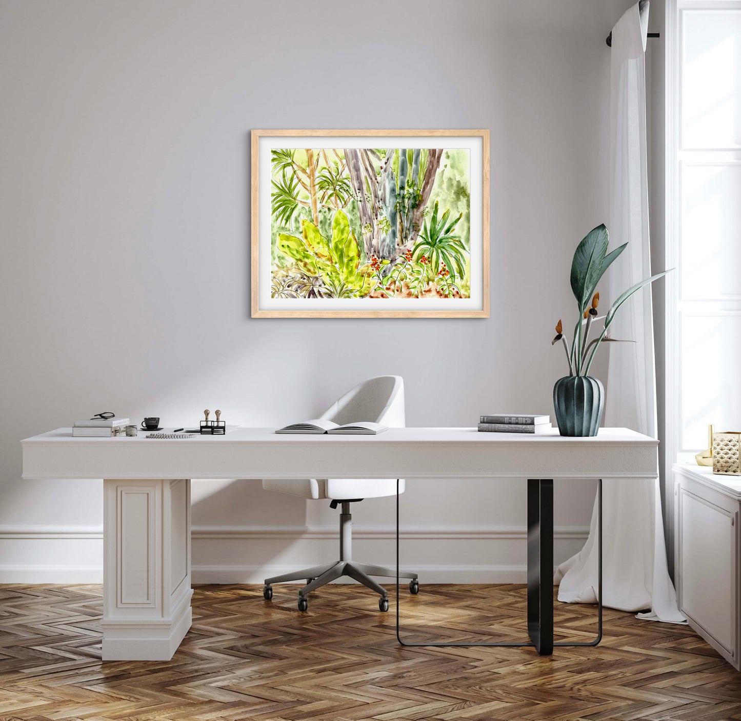 Florida Jungle - Premium Matte Paper Wooden Framed Poster