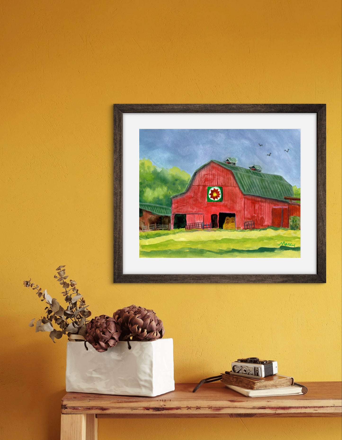 Red Barn — Premium Matte Paper Wooden Framed Poster