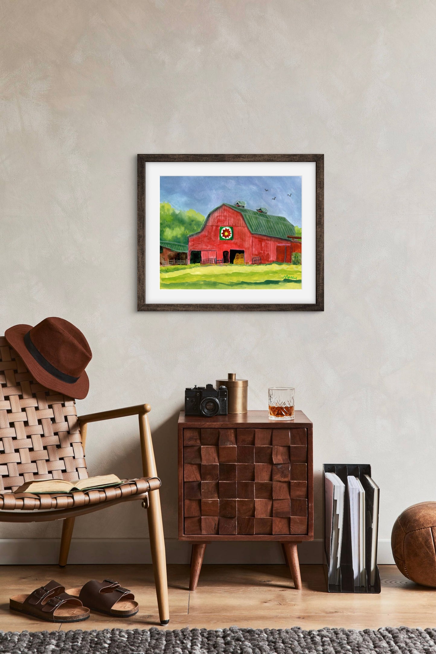 Red Barn — Premium Matte Paper Wooden Framed Poster