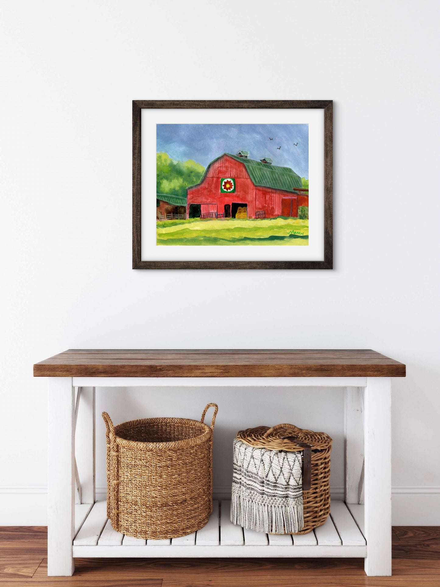 Red Barn — Premium Matte Paper Wooden Framed Poster