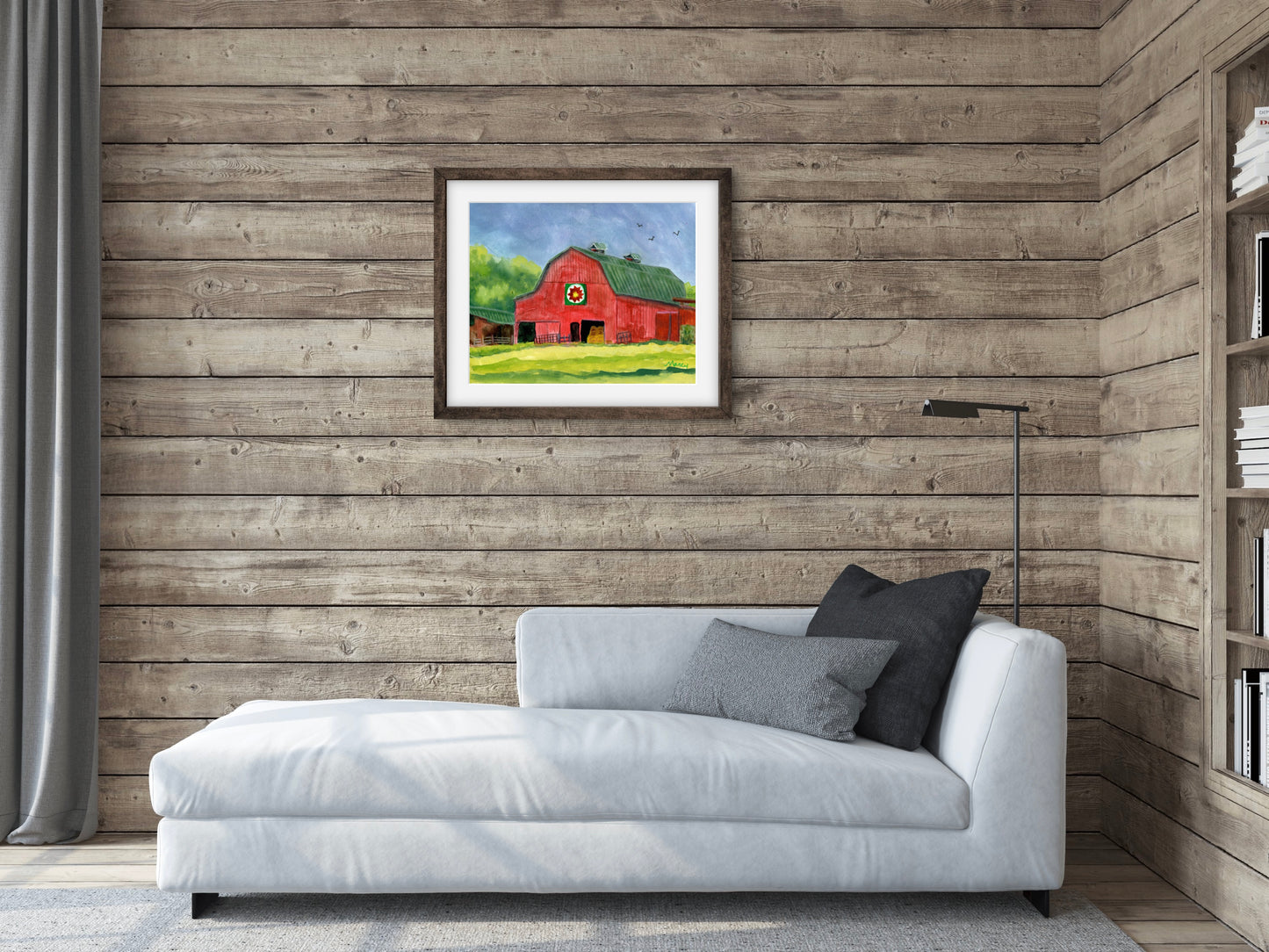 Red Barn — Premium Matte Paper Wooden Framed Poster