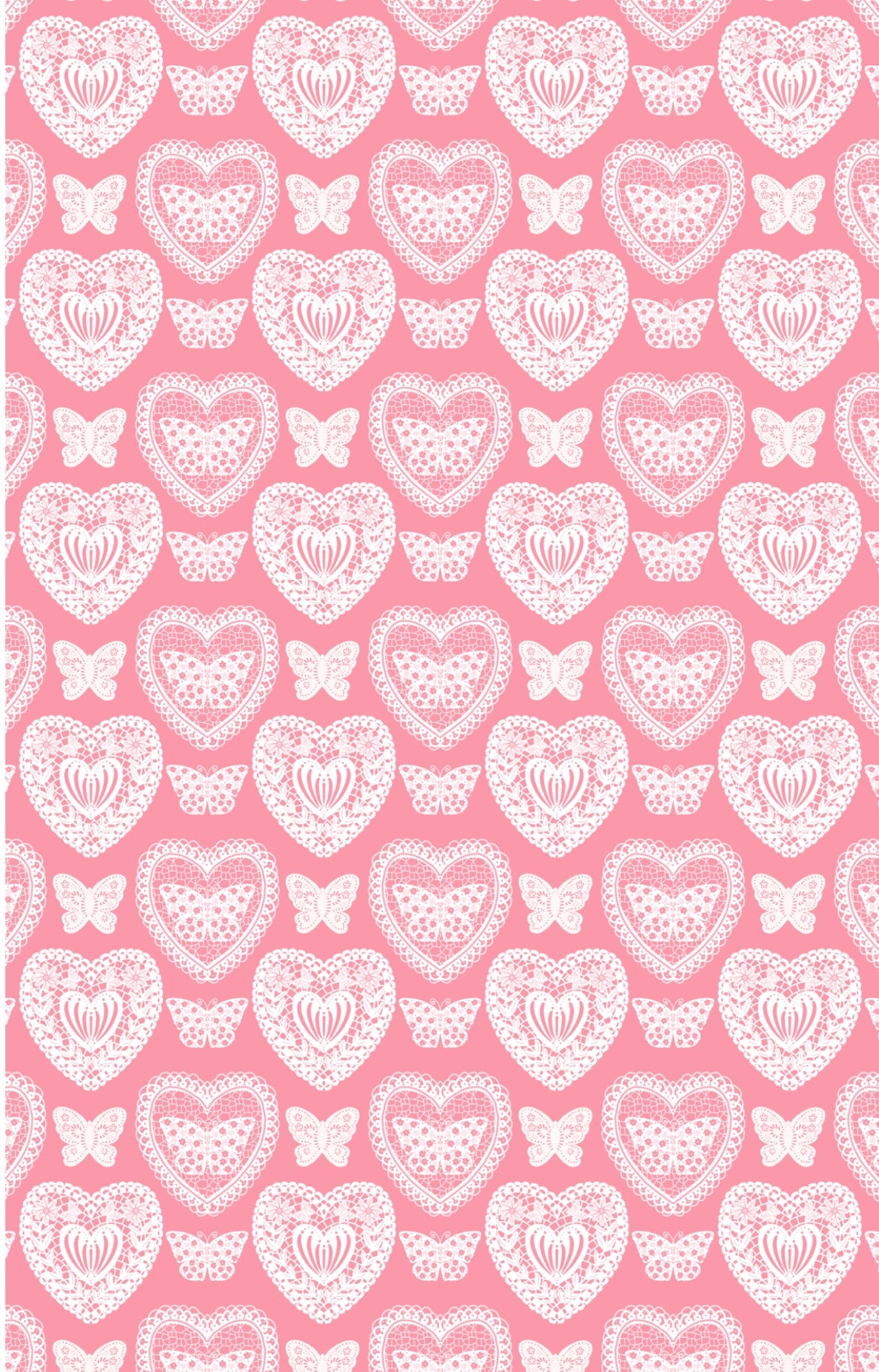 Paper Hearts and Butterflies iPhone Wallpaper