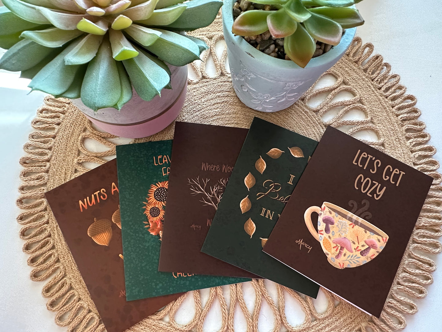 Autumn-Themed Multi-Occasion Multi-Design Greeting Cards (5-Pack)