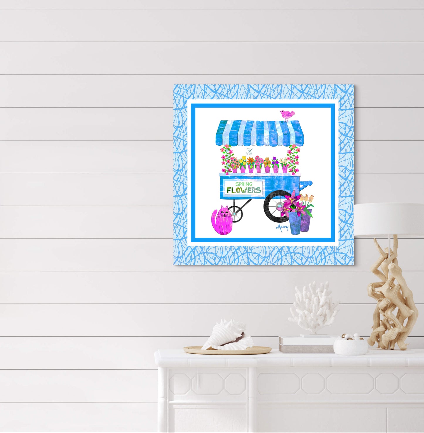 Spring Flower Cart Collage — Premium Matte Paper Poster