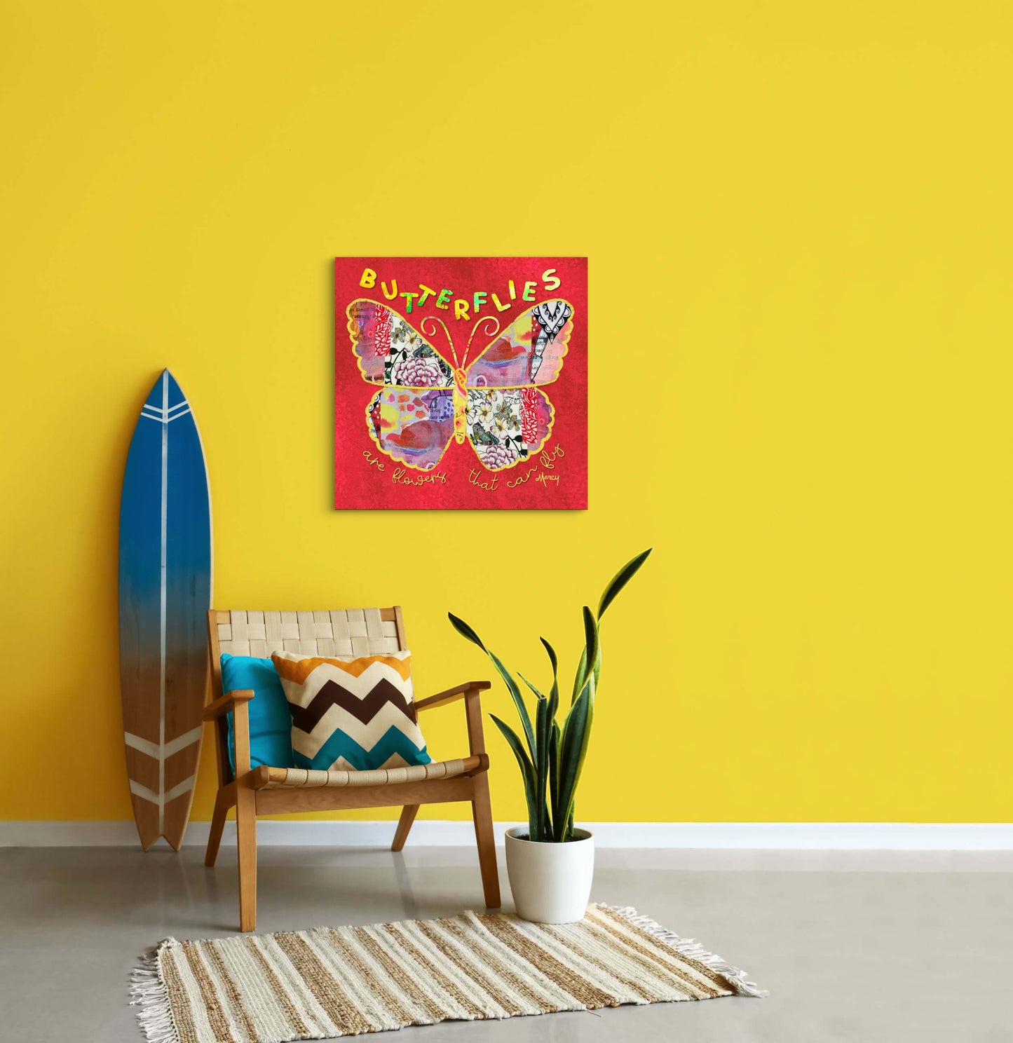 Boho Butterfly Collage — Premium Matte Paper Poster