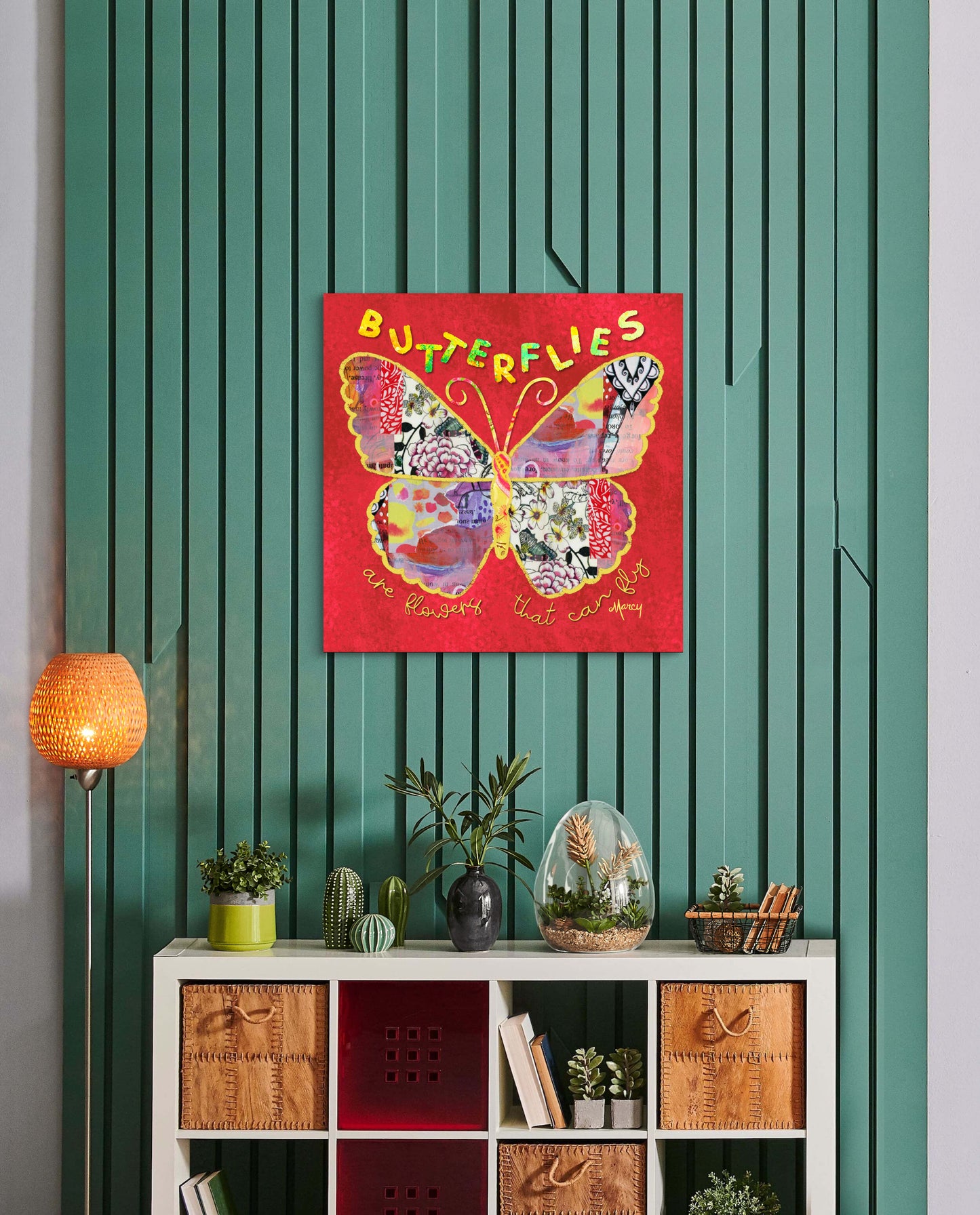 Boho Butterfly Collage — Premium Matte Paper Poster