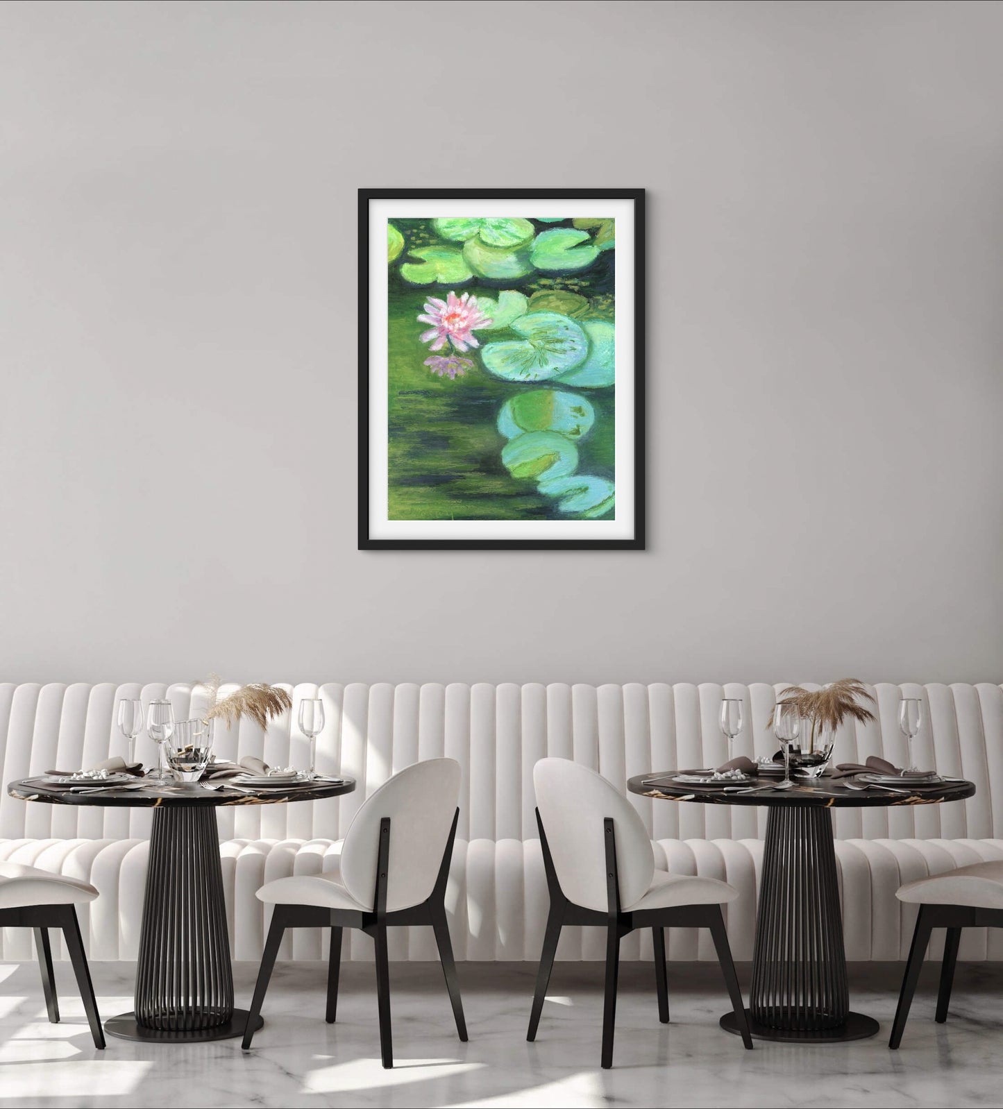 Pink Water Lily - Premium Matte Paper Wooden Framed Poster