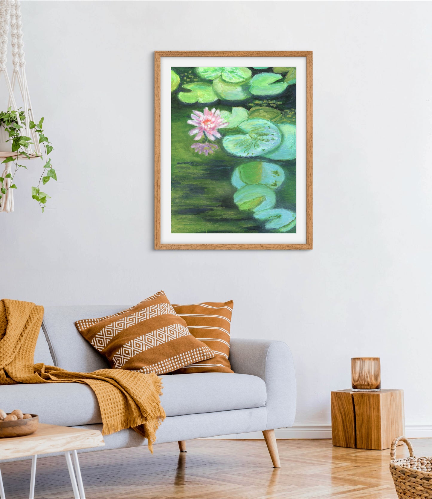 Pink Water Lily - Premium Matte Paper Wooden Framed Poster