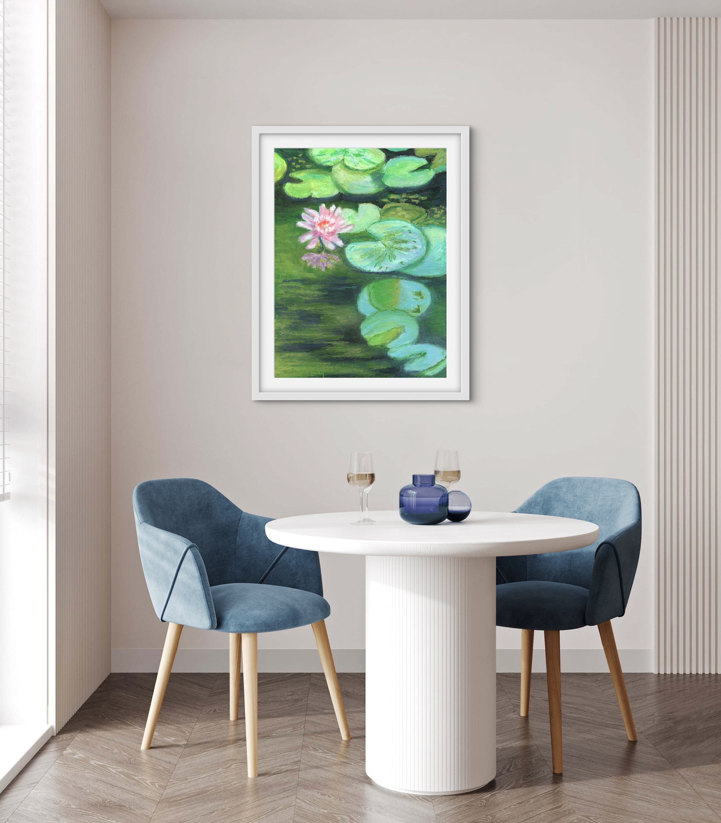 Pink Water Lily - Premium Matte Paper Wooden Framed Poster