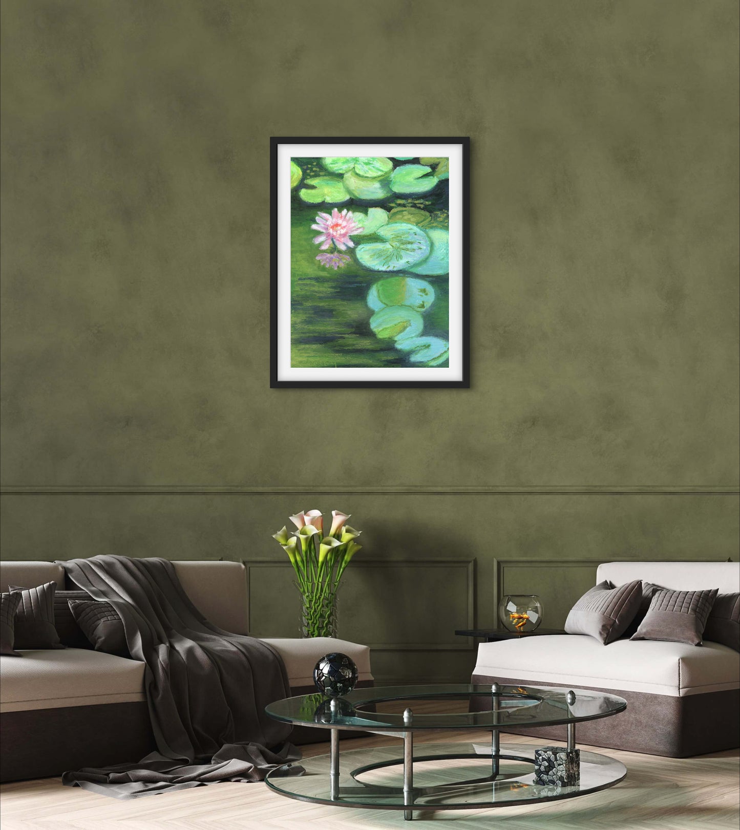 Pink Water Lily - Premium Matte Paper Wooden Framed Poster