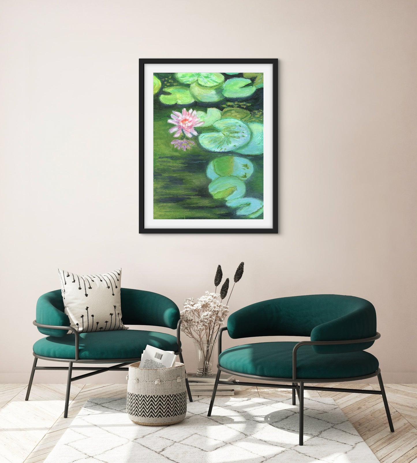 Pink Water Lily - Premium Matte Paper Wooden Framed Poster