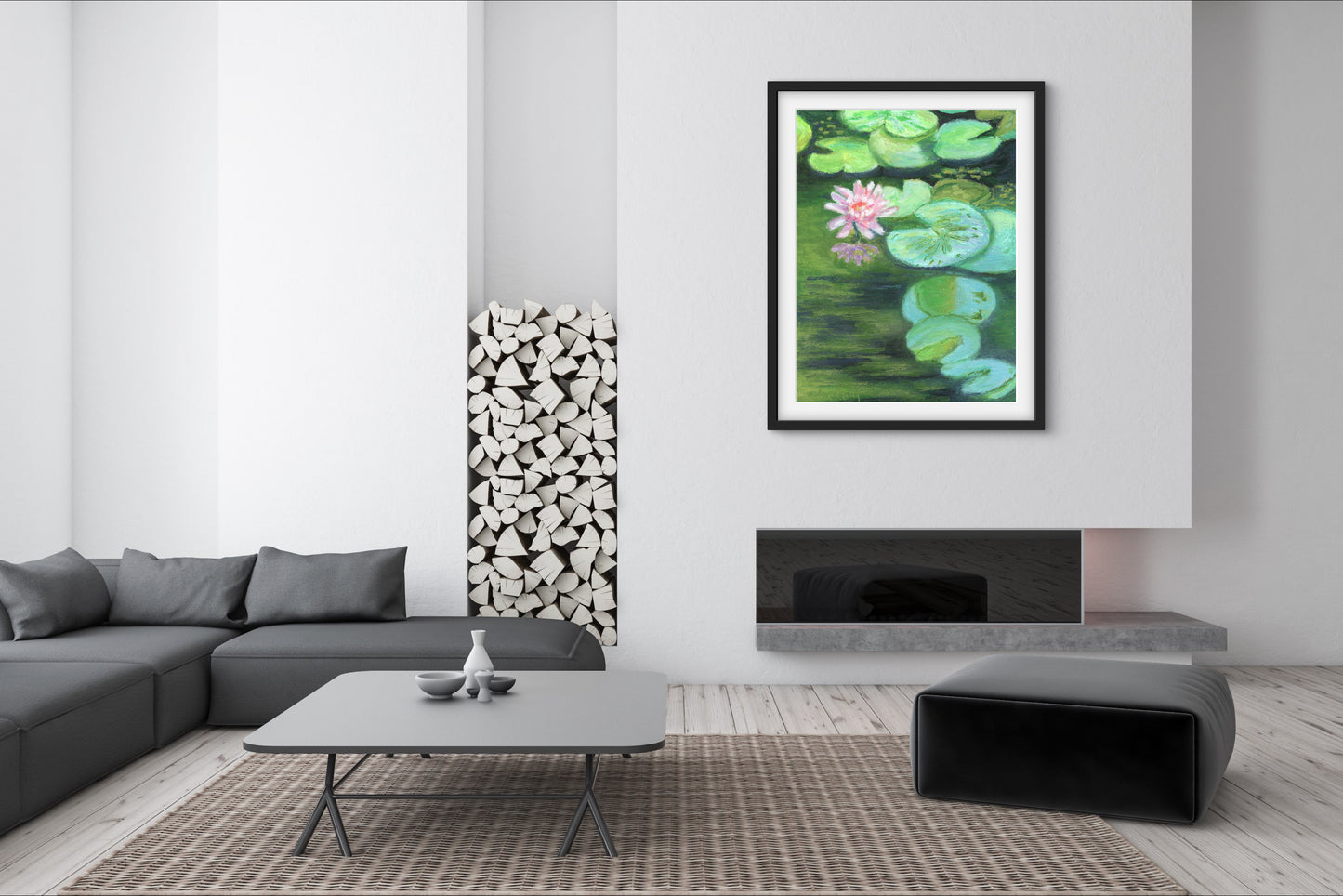 Pink Water Lily - Premium Matte Paper Wooden Framed Poster