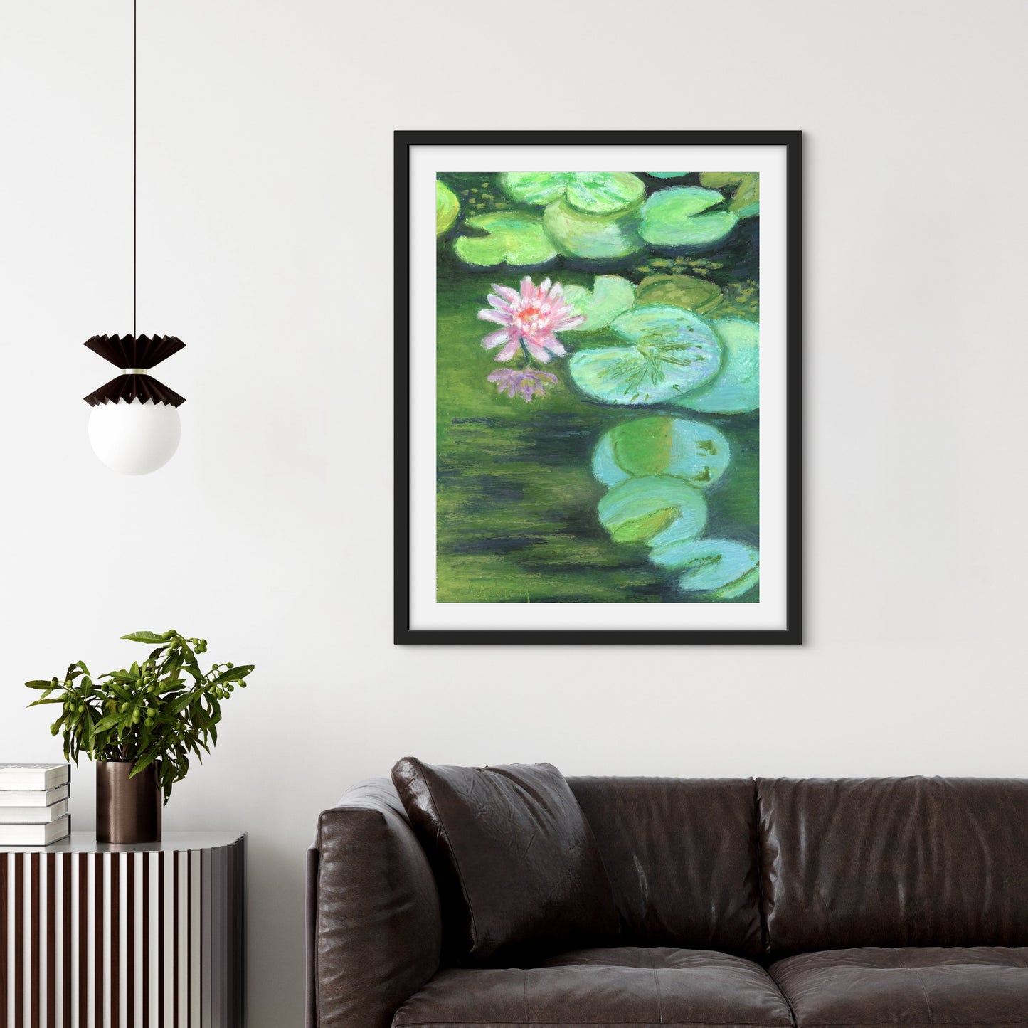 Pink Water Lily - Premium Matte Paper Wooden Framed Poster