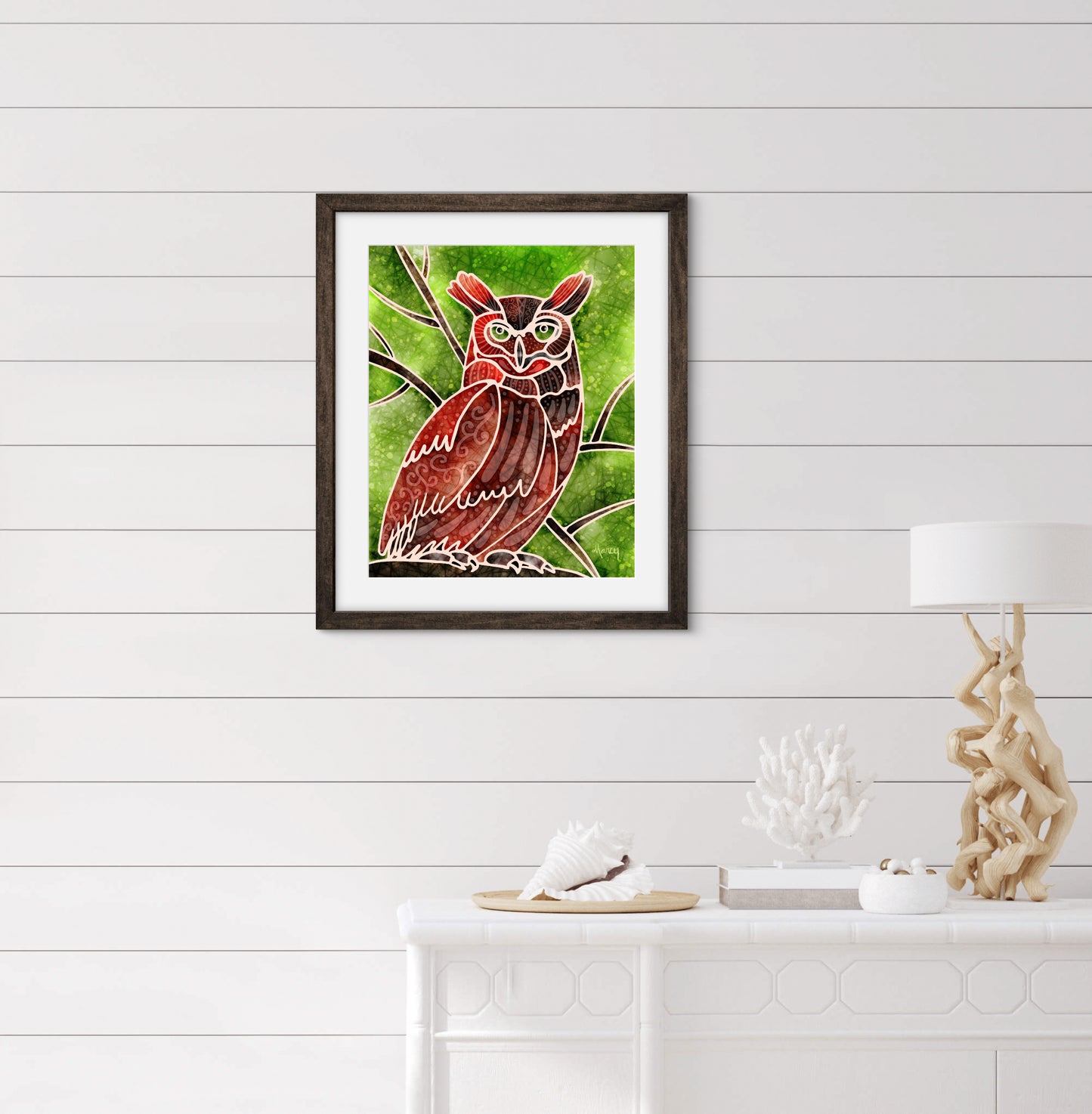 Boho Owl - Premium Matte Paper Wooden Framed Poster