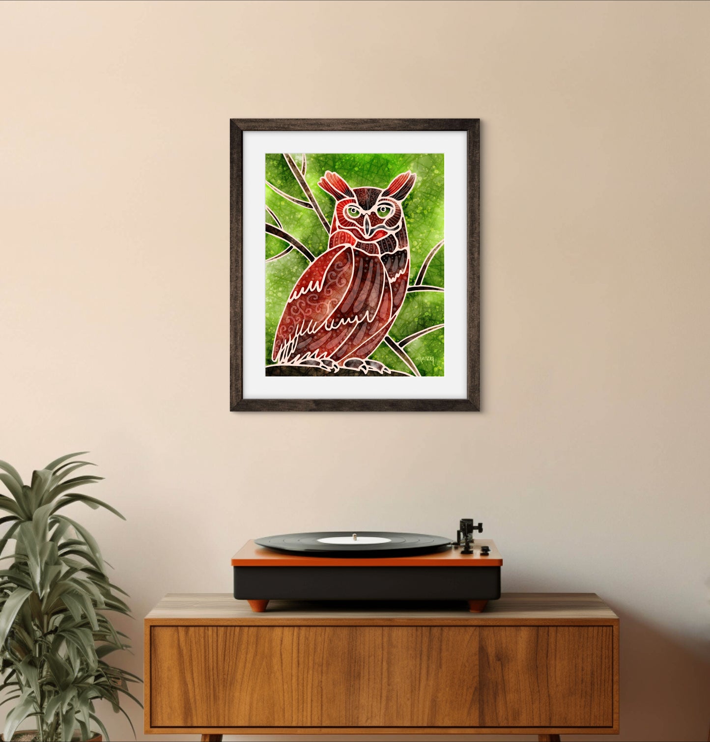 Boho Owl - Premium Matte Paper Wooden Framed Poster