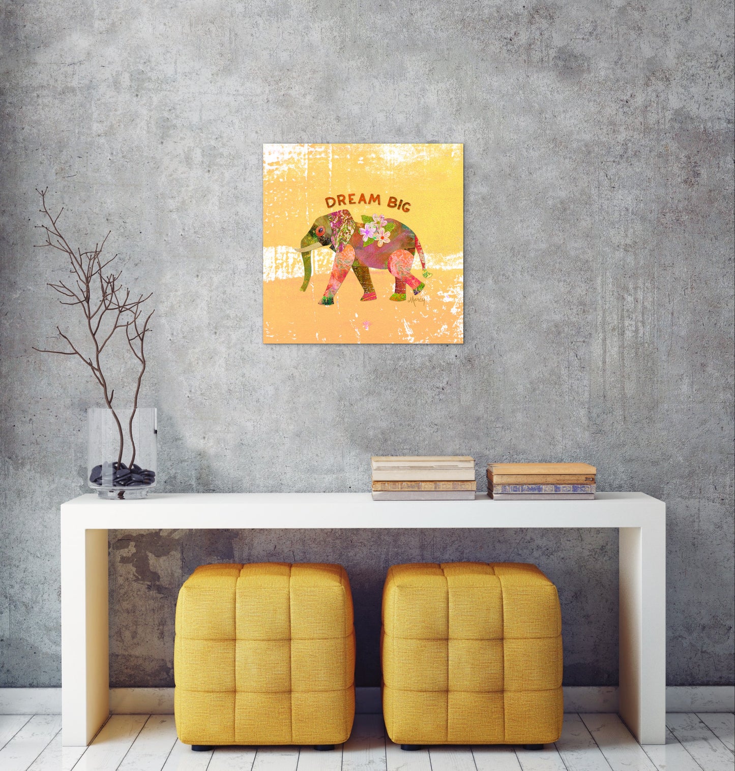 Dream Big Elephant Collage —  Premium Matte Paper Poster