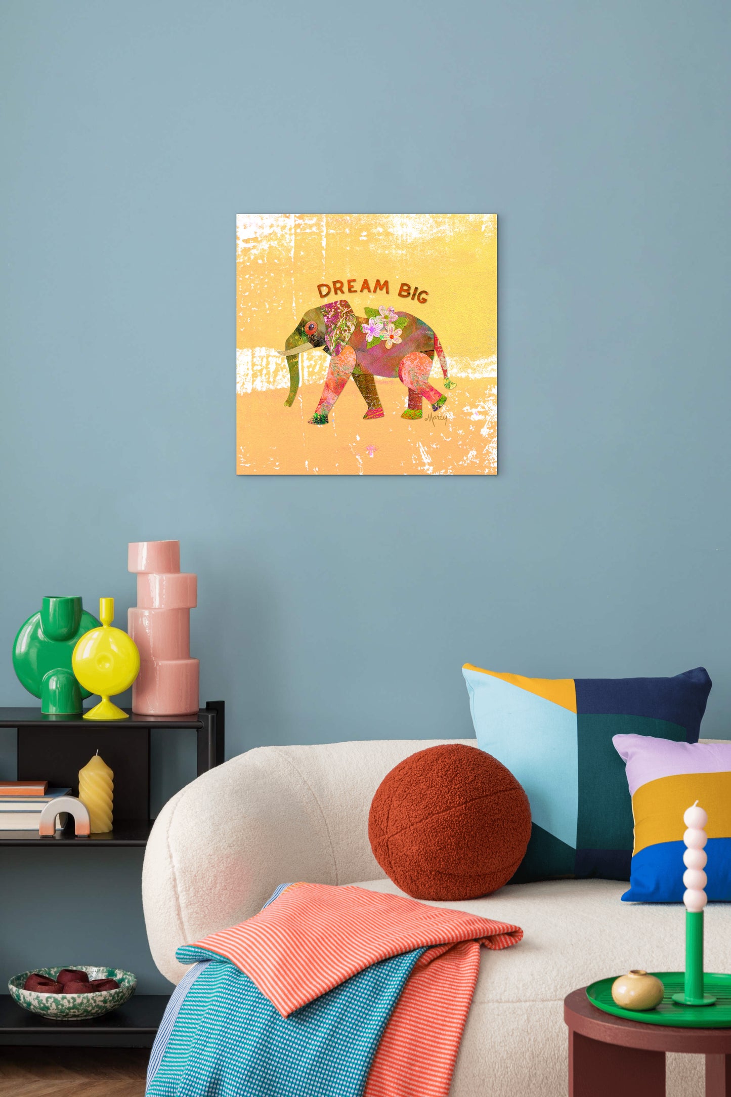 Dream Big Elephant Collage —  Premium Matte Paper Poster