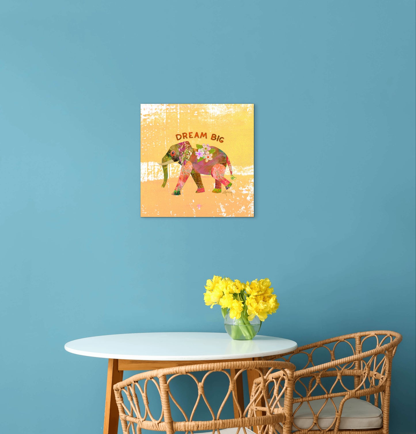 Dream Big Elephant Collage —  Premium Matte Paper Poster