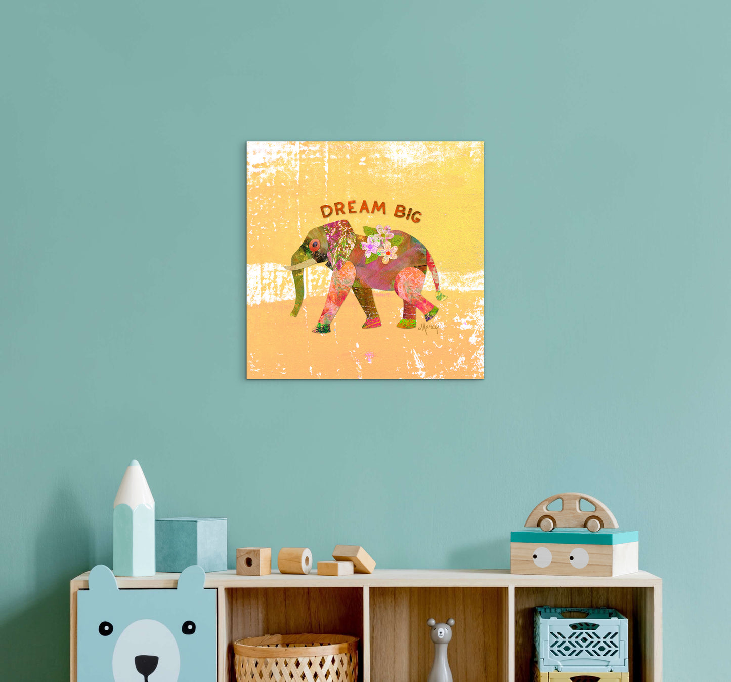 Dream Big Elephant Collage —  Premium Matte Paper Poster