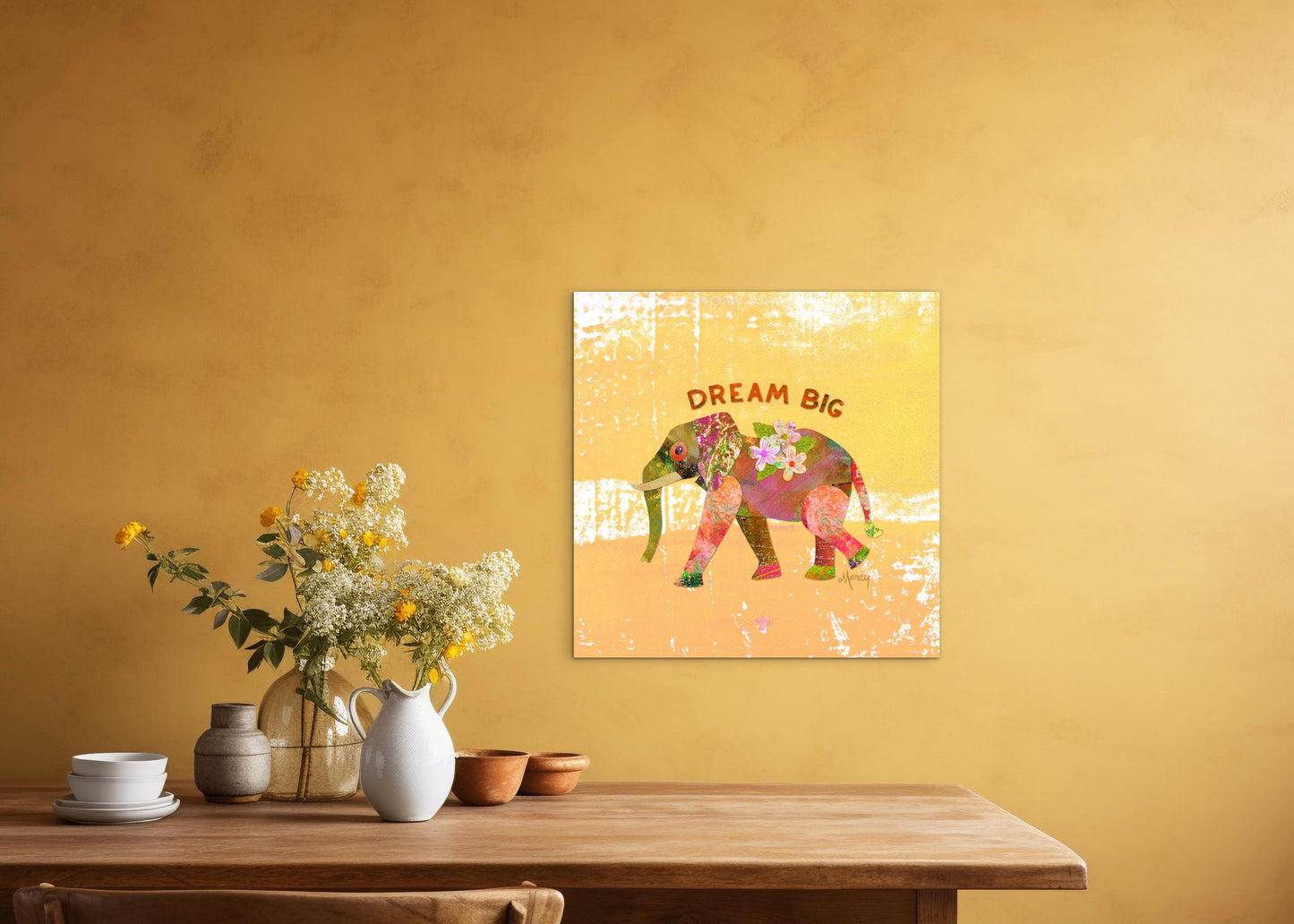 Dream Big Elephant Collage —  Premium Matte Paper Poster