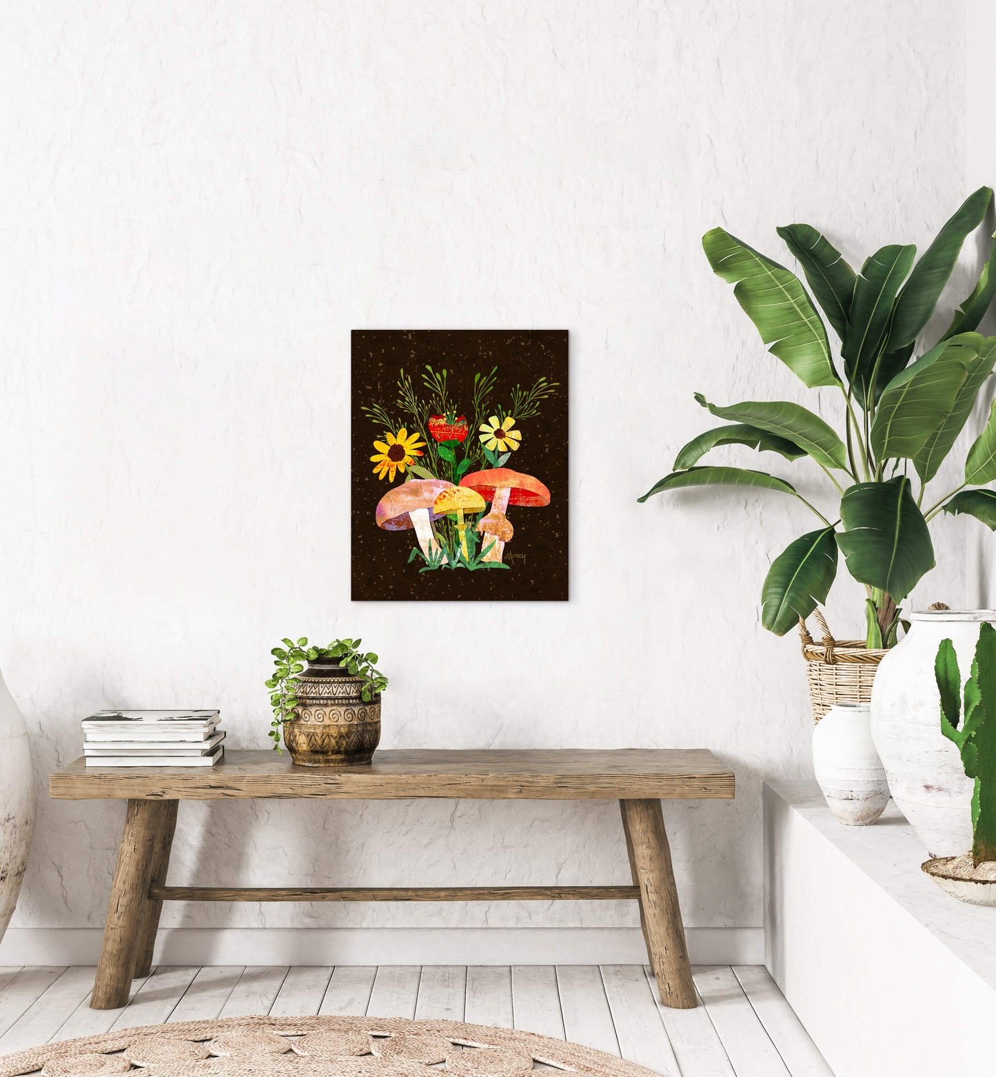 Shrooms n Fleurs Collage — Premium Matte Paper Poster