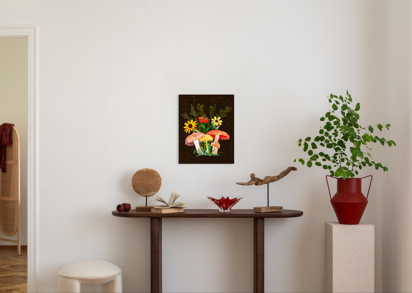 Shrooms n Fleurs Collage — Premium Matte Paper Poster