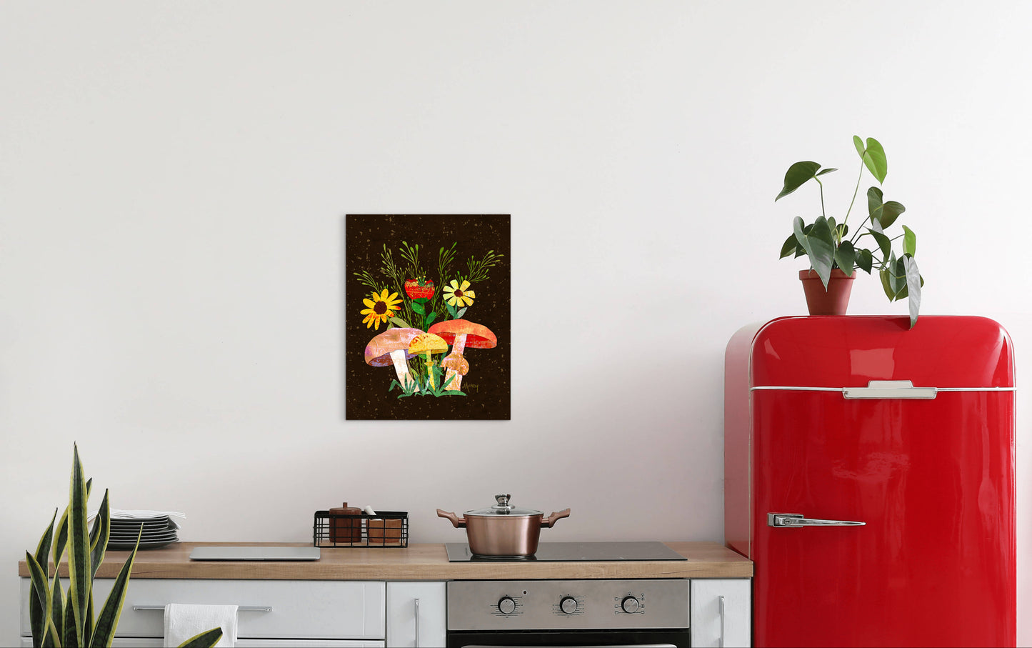 Shrooms n Fleurs Collage — Premium Matte Paper Poster