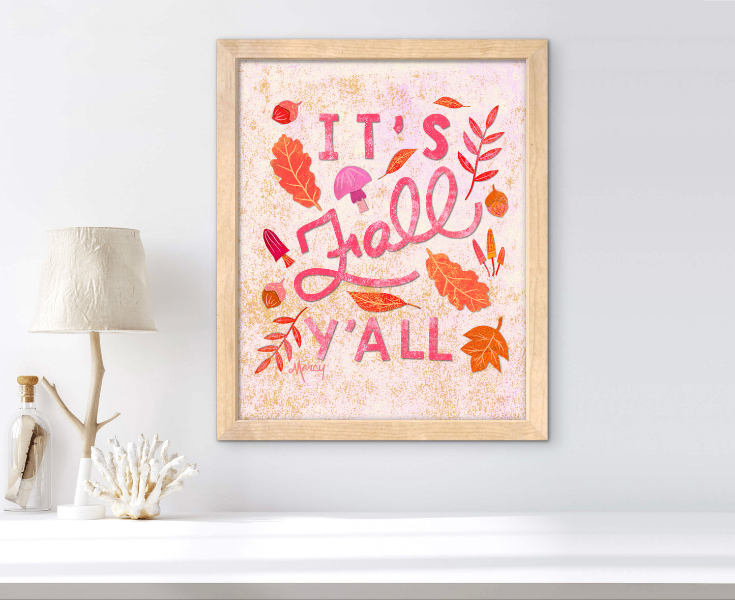 It’s Fall Y’all Premium Matte Paper Wooden Framed Poster