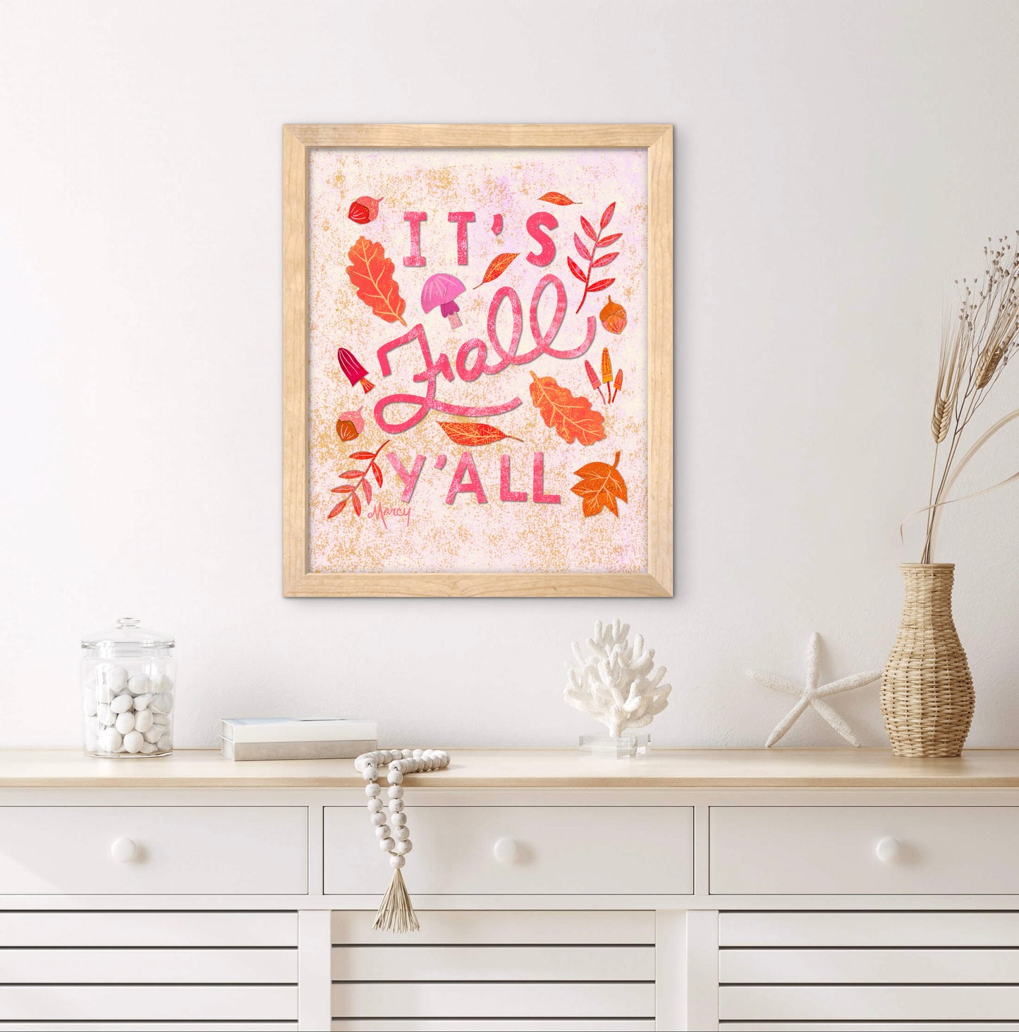 It’s Fall Y’all Premium Matte Paper Wooden Framed Poster