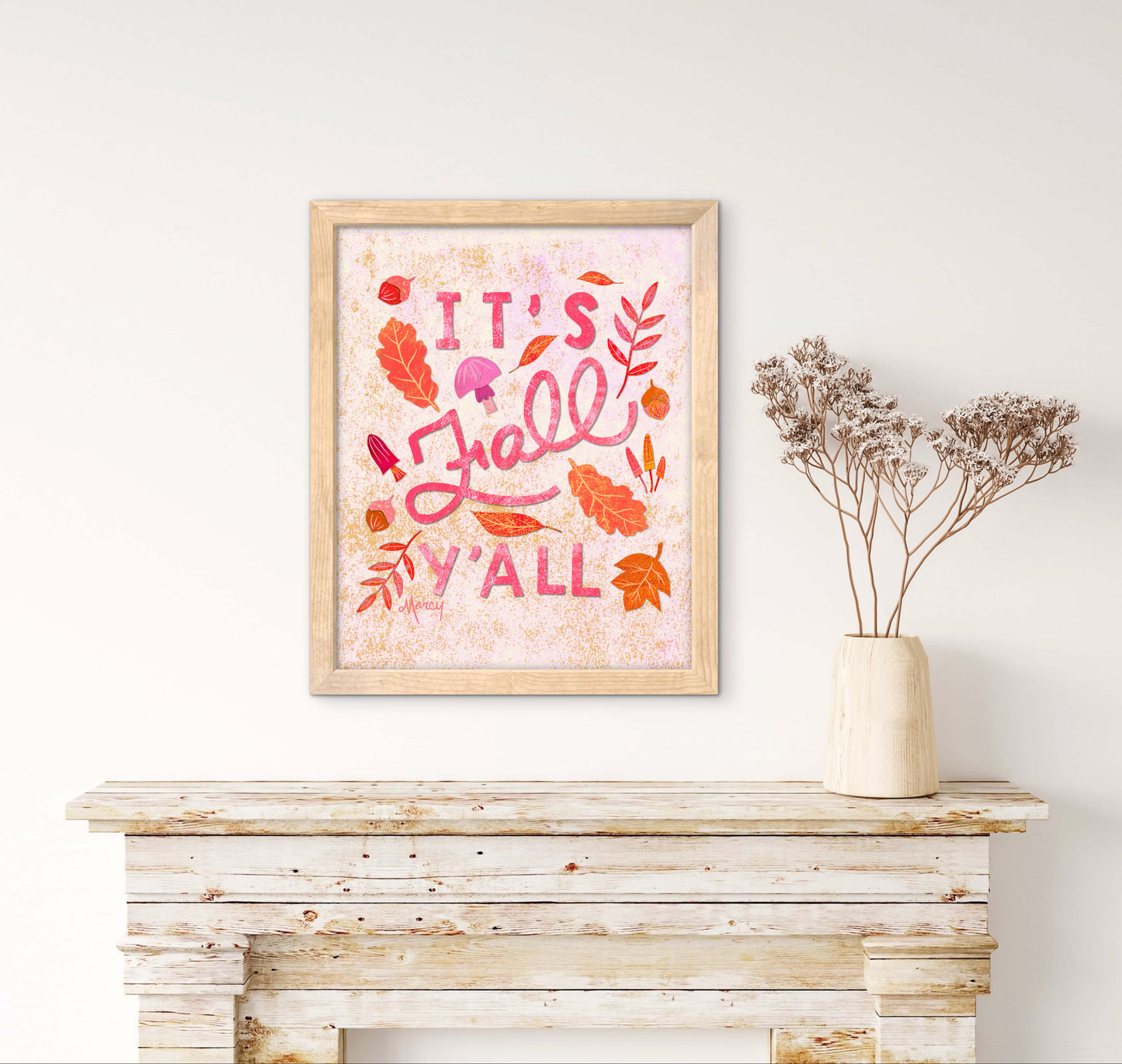 It’s Fall Y’all Premium Matte Paper Wooden Framed Poster