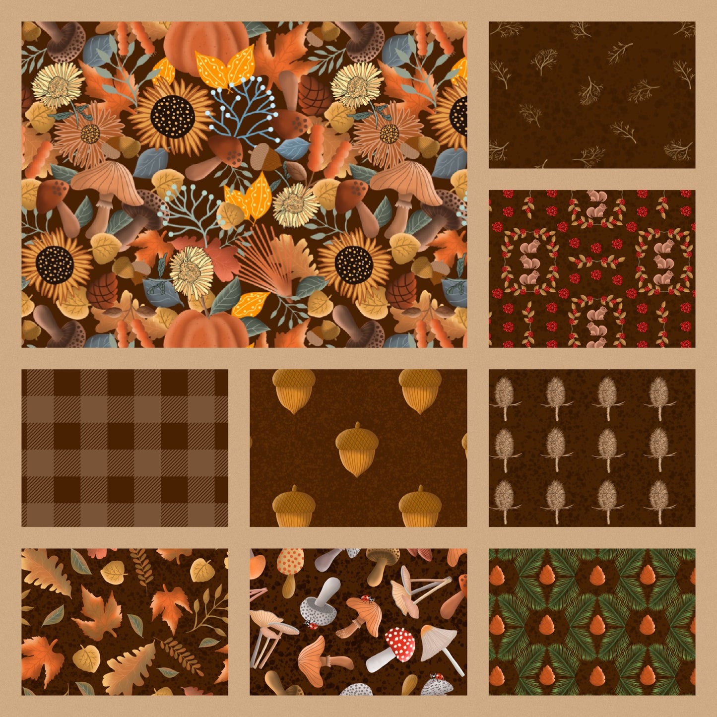 Autumnal Woodlands Collection of Nine iPhone Wallpapers - Instant Digital Download