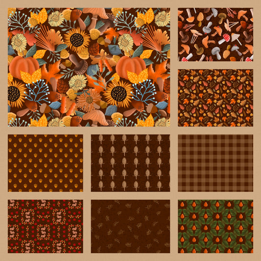 Autumnal Woodlands Collection of Nine iPad Wallpapers - Instant Digital Download