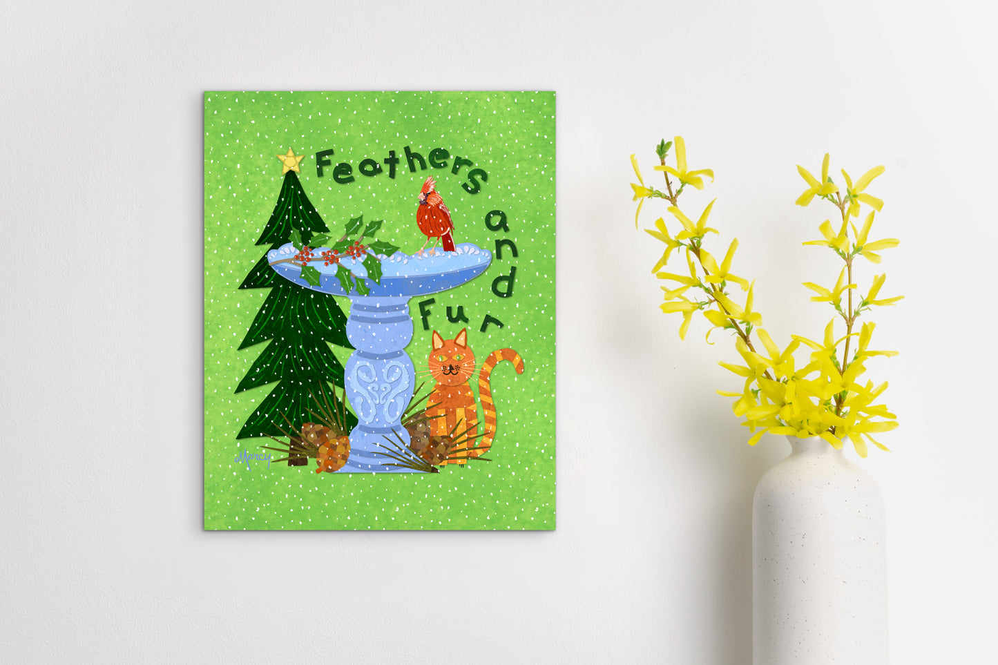 Feathers and Fur Collage — Premium Matte Paper Poster