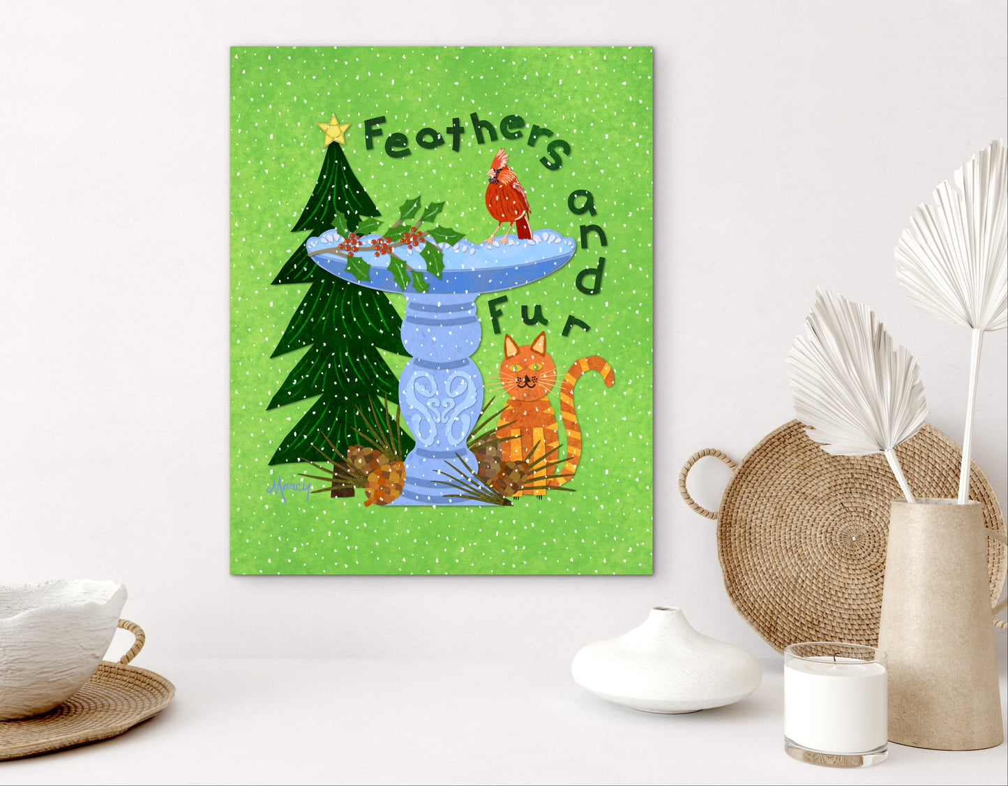 Feathers and Fur Collage — Premium Matte Paper Poster