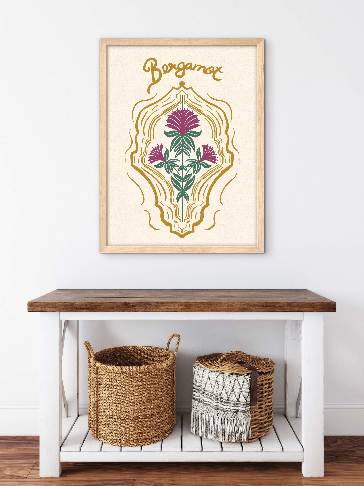 Bergamot Flowers — Premium Matte Paper Wooden Framed Poster
