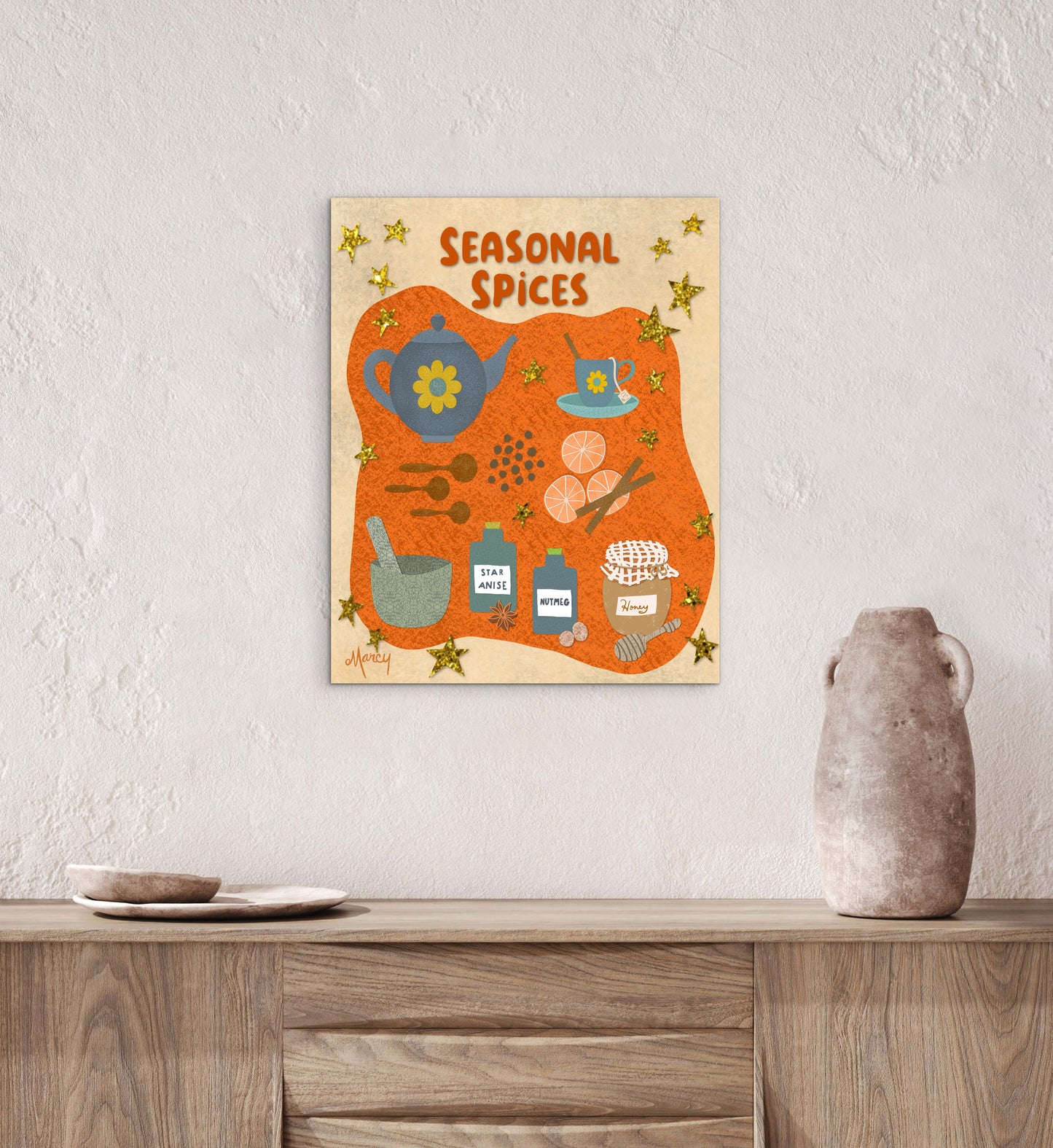 Seasonal Spices Collage — Premium Matte Paper Poster