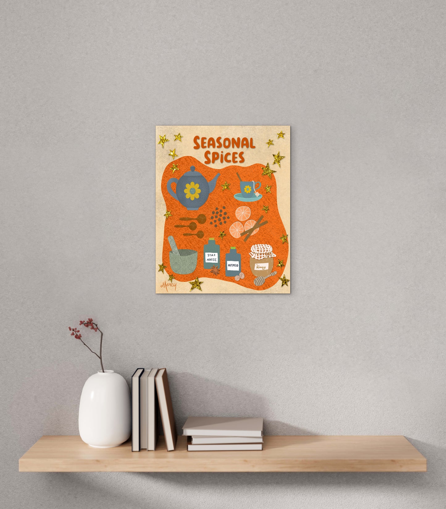 Seasonal Spices Collage — Premium Matte Paper Poster