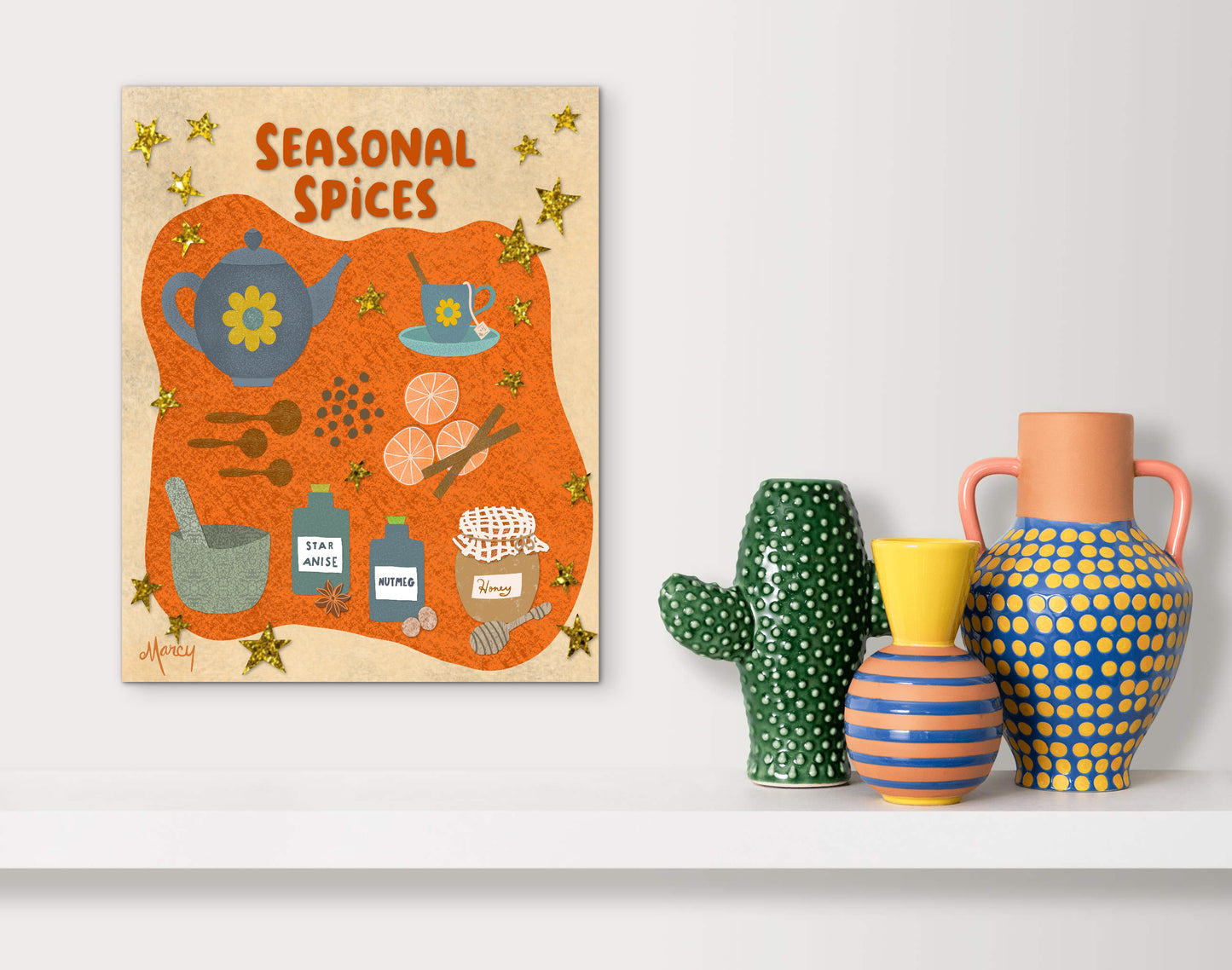 Seasonal Spices Collage — Premium Matte Paper Poster