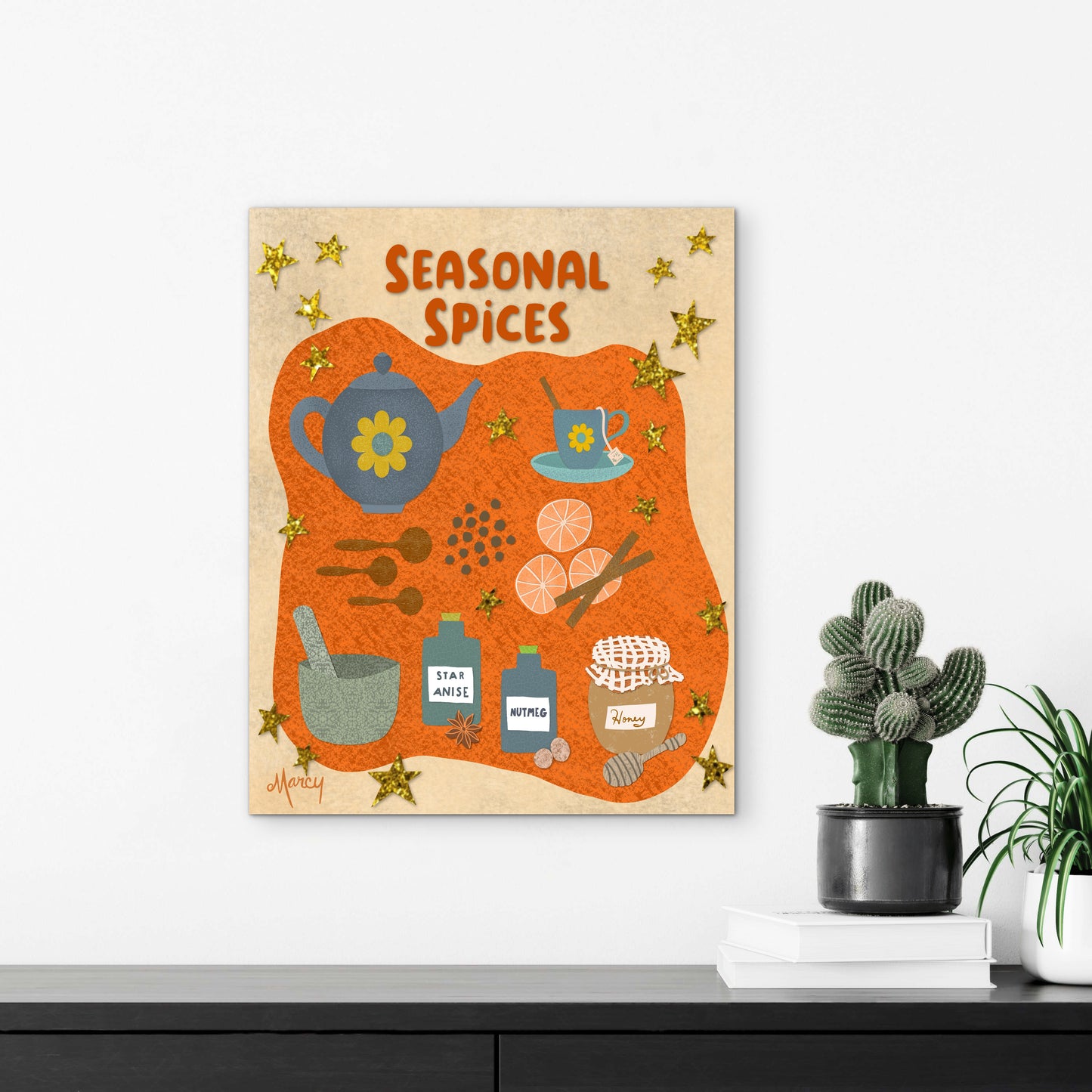 Seasonal Spices Collage — Premium Matte Paper Poster