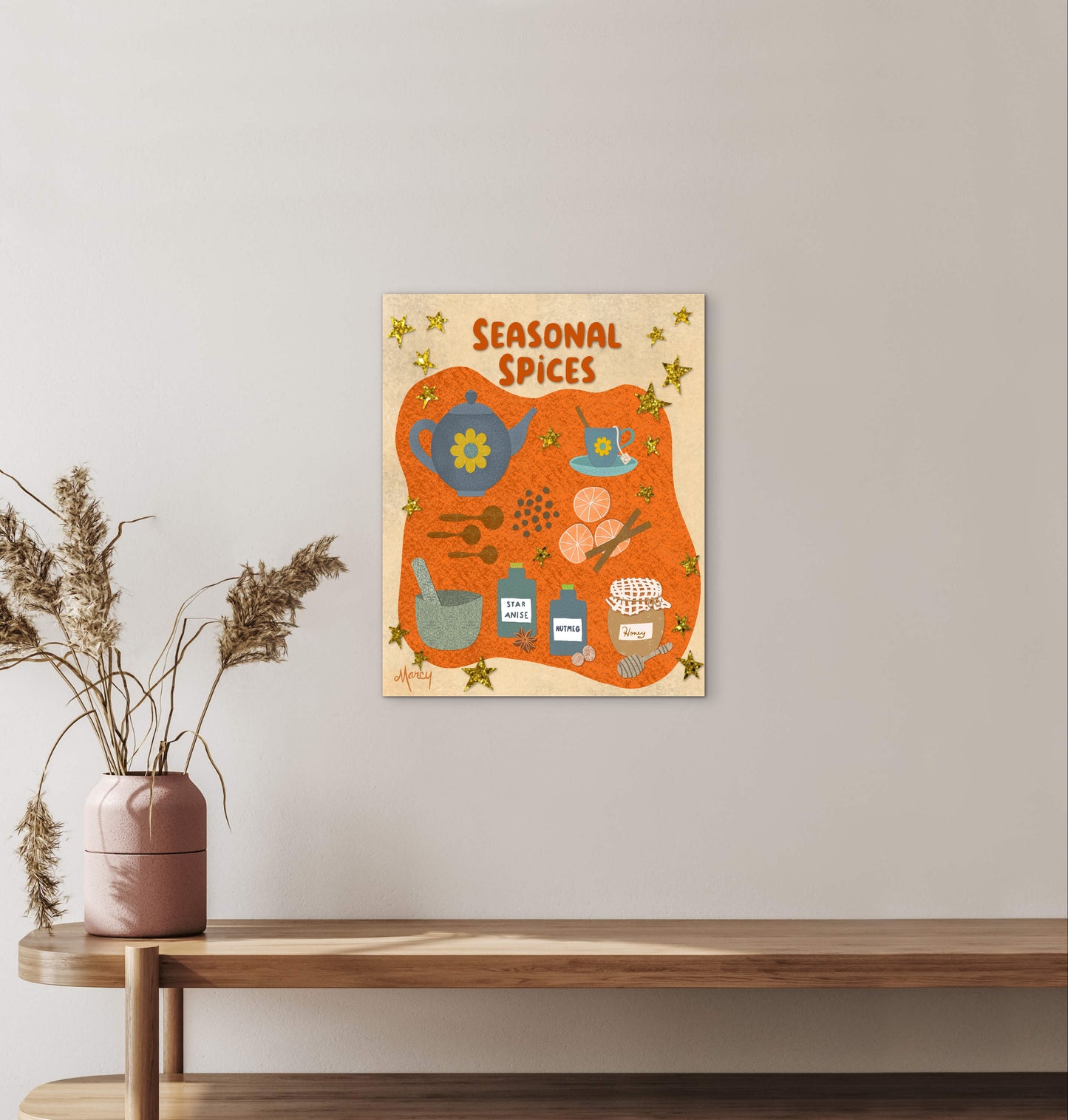 Seasonal Spices Collage — Premium Matte Paper Poster