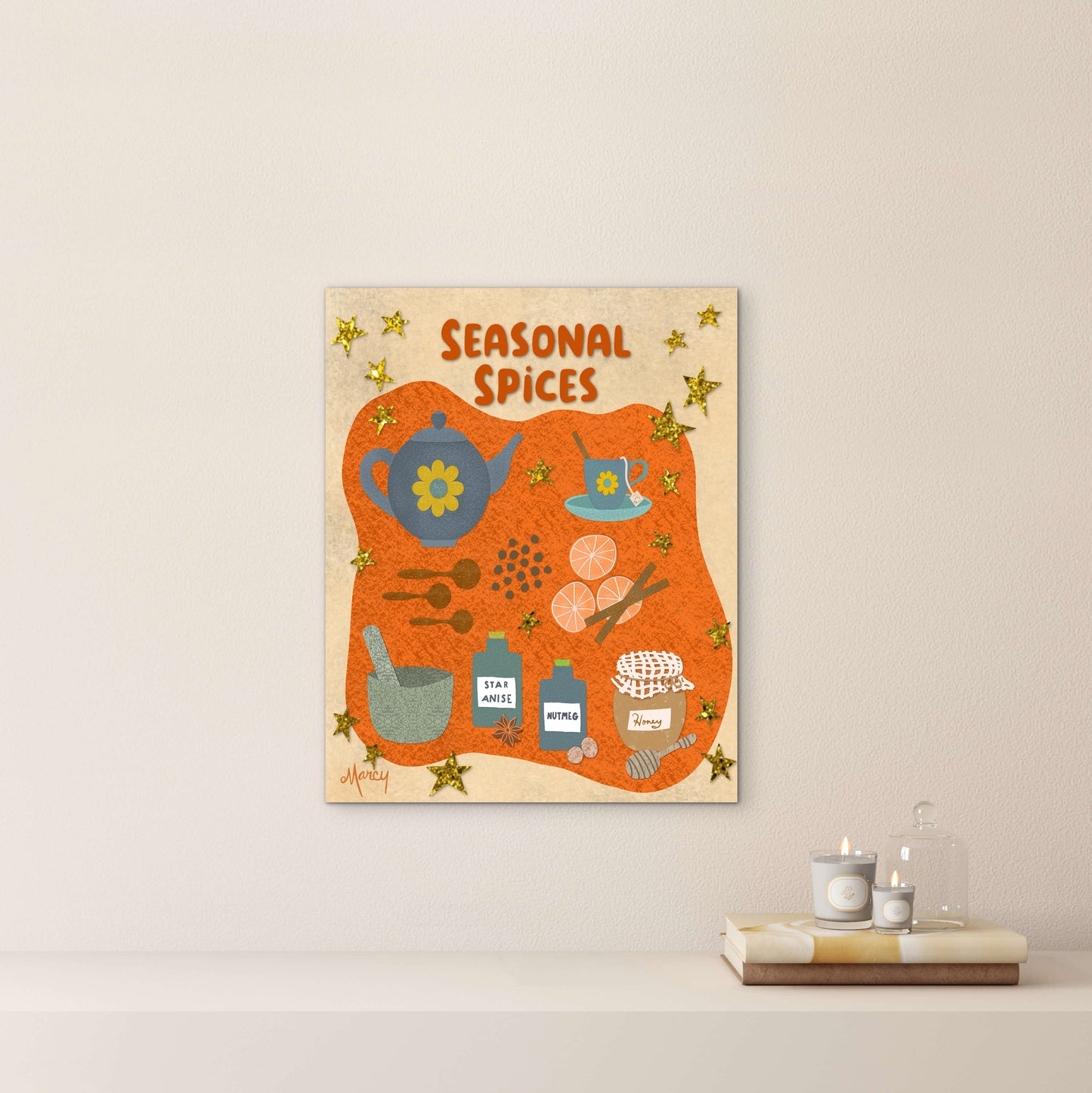Seasonal Spices Collage — Premium Matte Paper Poster