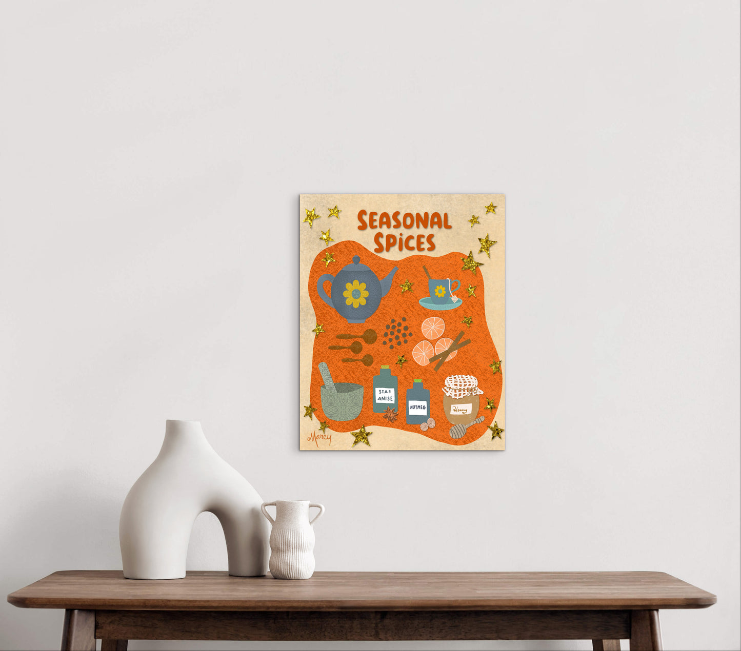 Seasonal Spices Collage — Premium Matte Paper Poster