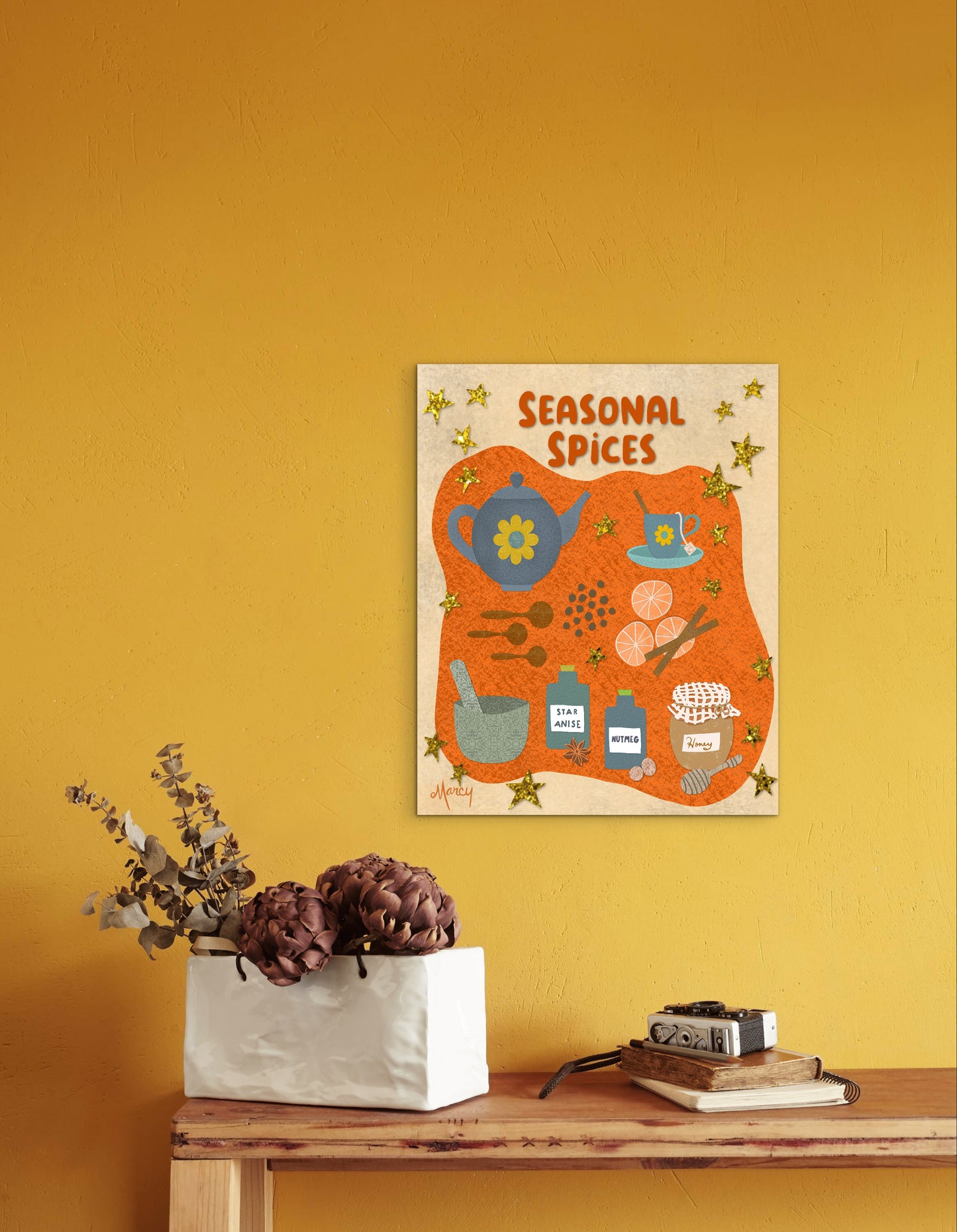 Seasonal Spices Collage — Premium Matte Paper Poster